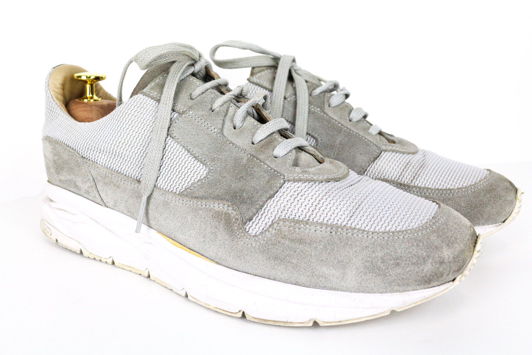 Suitsupply EU42 Grey Textile Suede Laced Sneakers 72907 Size US 9 / EU 42 - 1 Thumbnail