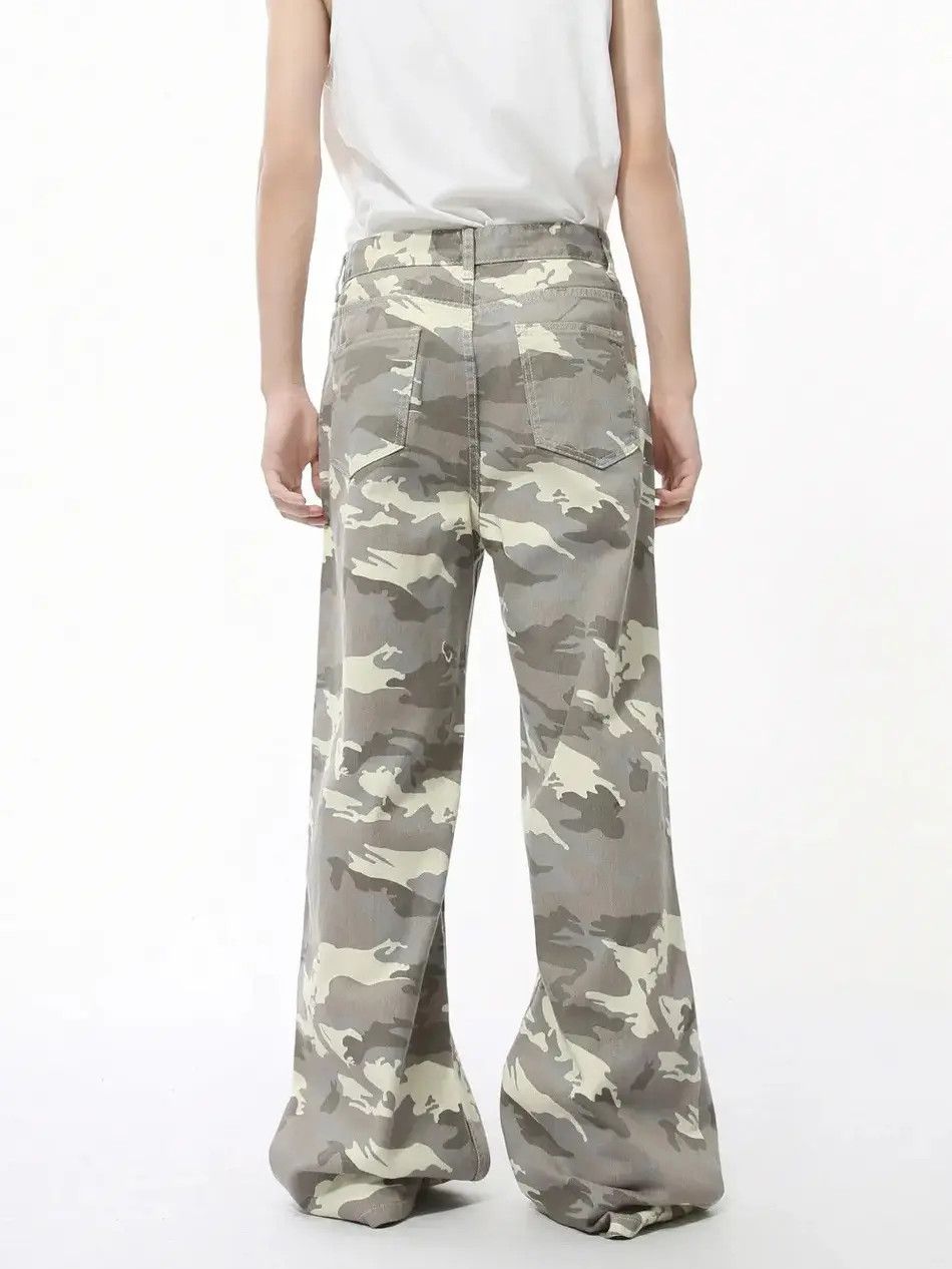 Japanese Brand Retro camouflage high street wide leg jeans Size US 32 / EU 48 - 6 Thumbnail