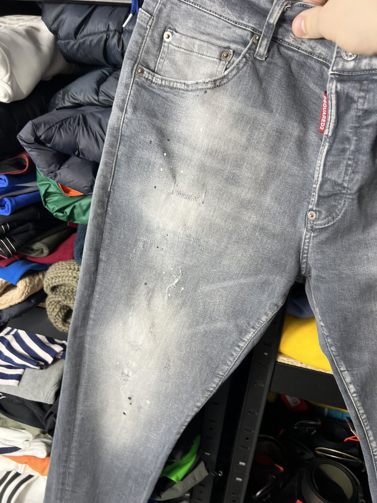 Dsquared2 Dsquared2 Slim Fit Jeans 52 Grey Distressed Paint Splatter Size US 34 / EU 50 - 6 Thumbnail