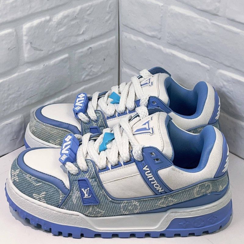 Louis Vuitton Louis Vuitton Trainer Maxi Blue Low-Top Sneakers -2505 Size US 10.5 / EU 43-44 - 2 Thumbnail