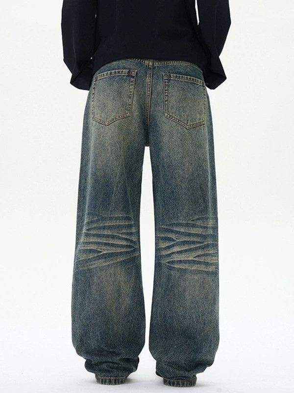 Vintage High street washed vintage distressed straight loose jeans Size US 32 / EU 48 - 4 Thumbnail
