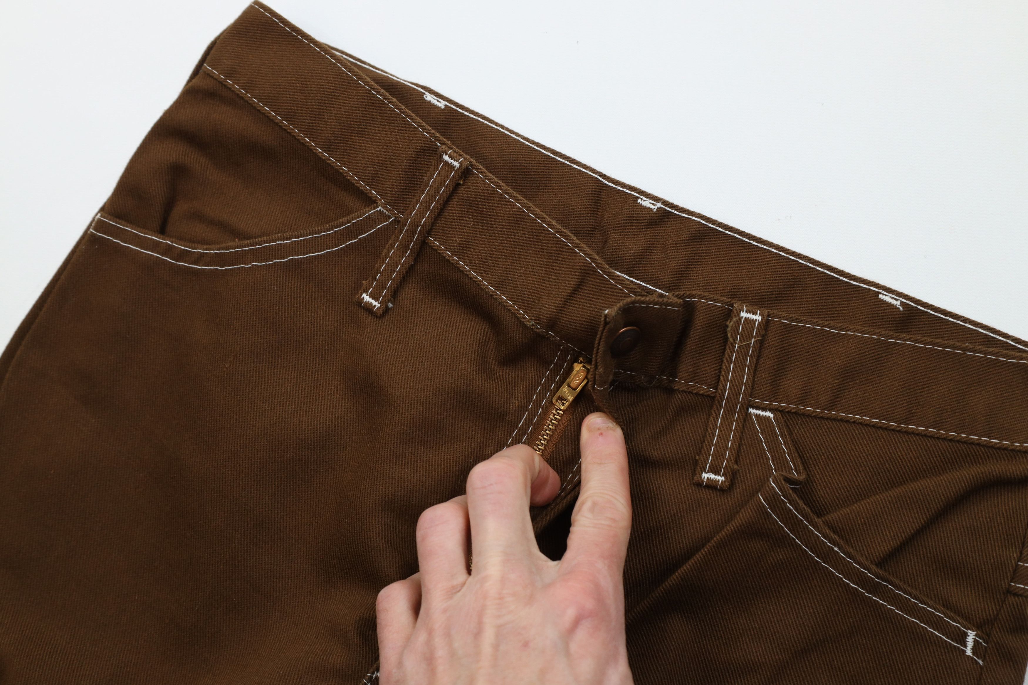 Vintage Vintage 70s Streetwear Wide Leg Denim Jeans Brown USA Size US 30 / EU 46 - 6 Thumbnail