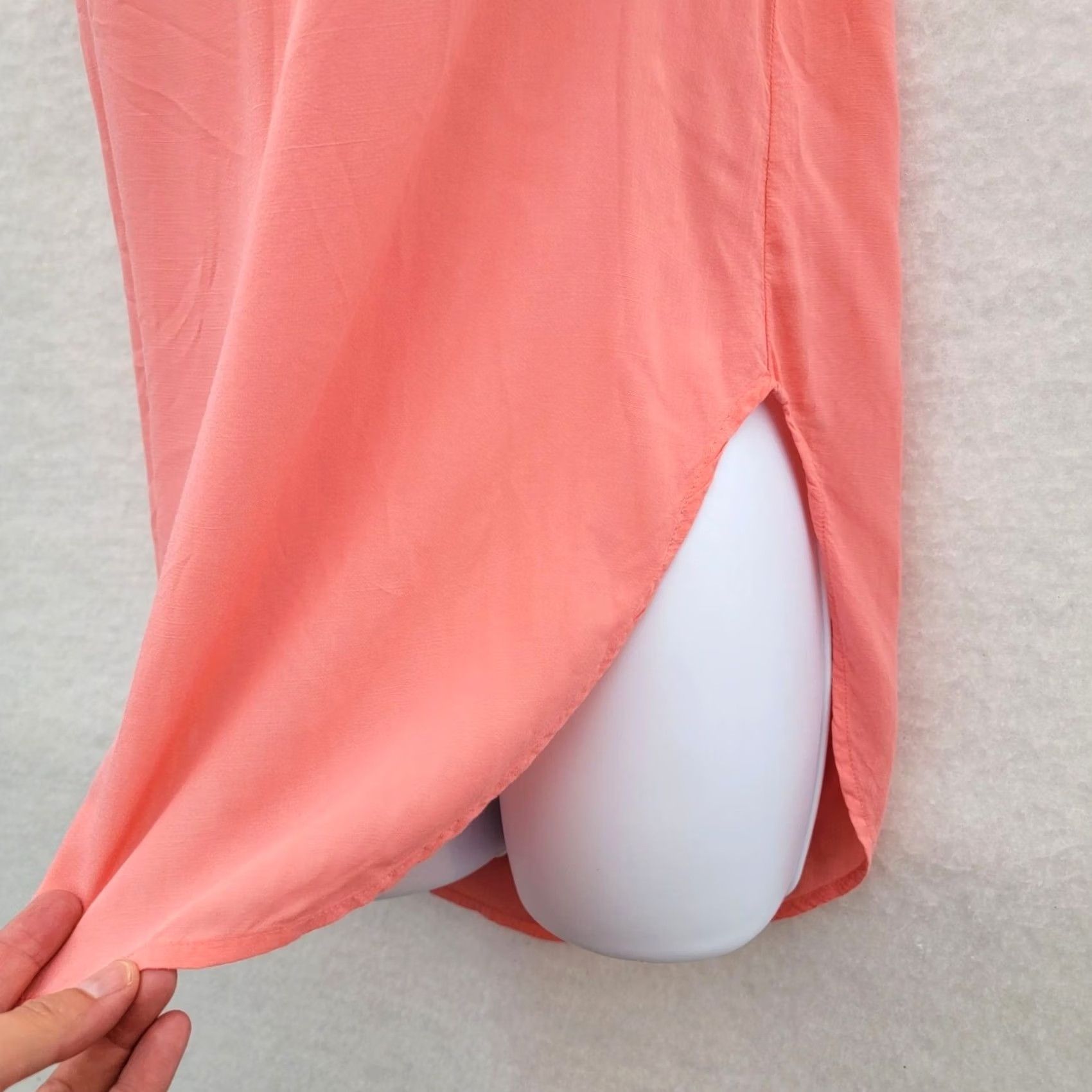 Vintage Cloth & Stone Blouse Shirt Womens XS V-Neck Sleeveless Peach Pink Tunic Beachy Bohemian Lightweight Casual Size XS / US 0-2 / IT 36-38 - 4 Thumbnail
