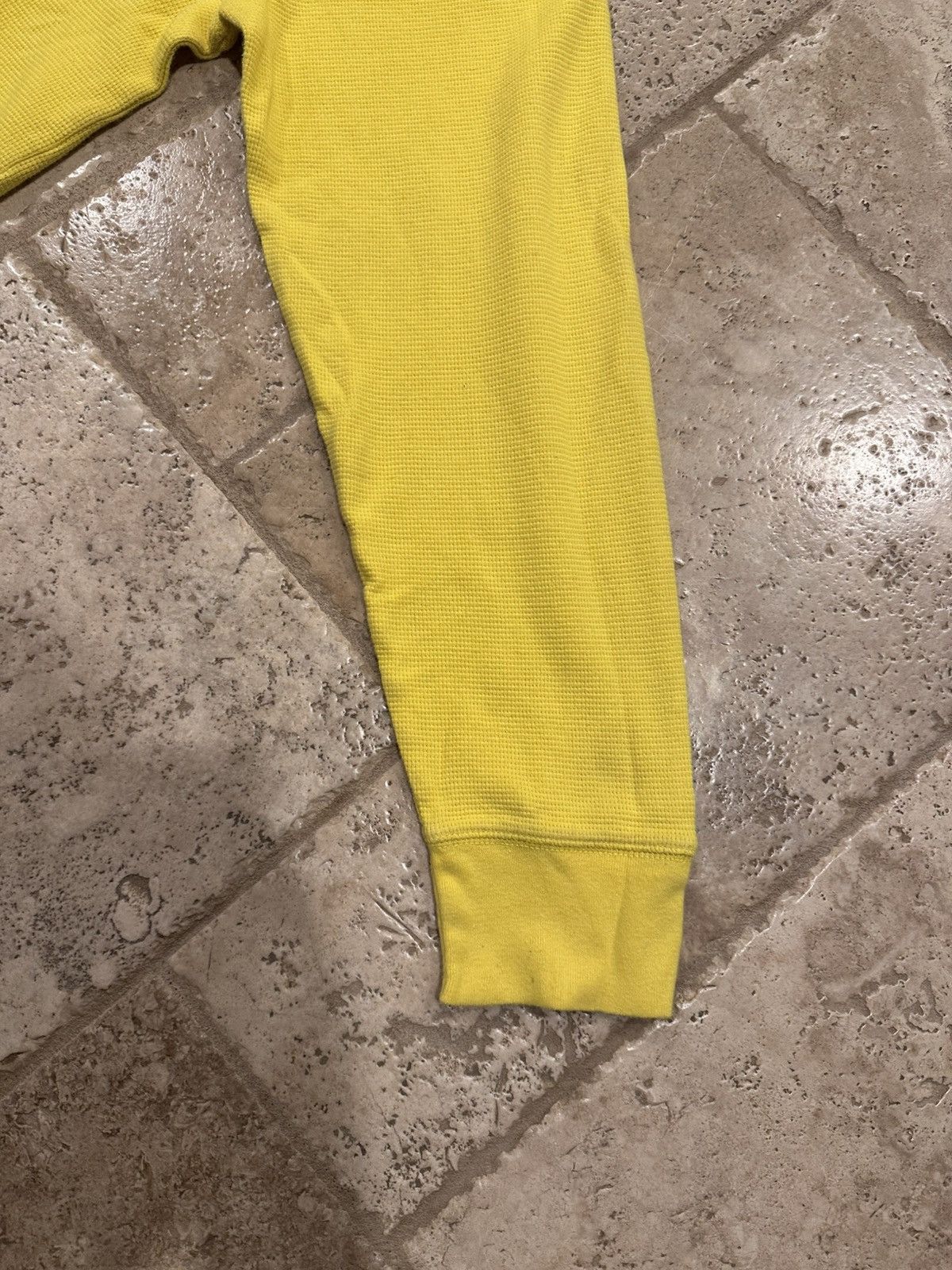 Polo Ralph Lauren × Ralph Lauren × Vintage Polo Ralph Lauren Yellow Waffle V-Neck Long Sleeve T-Shirt Size US XL / EU 56 / 4 - 5 Thumbnail