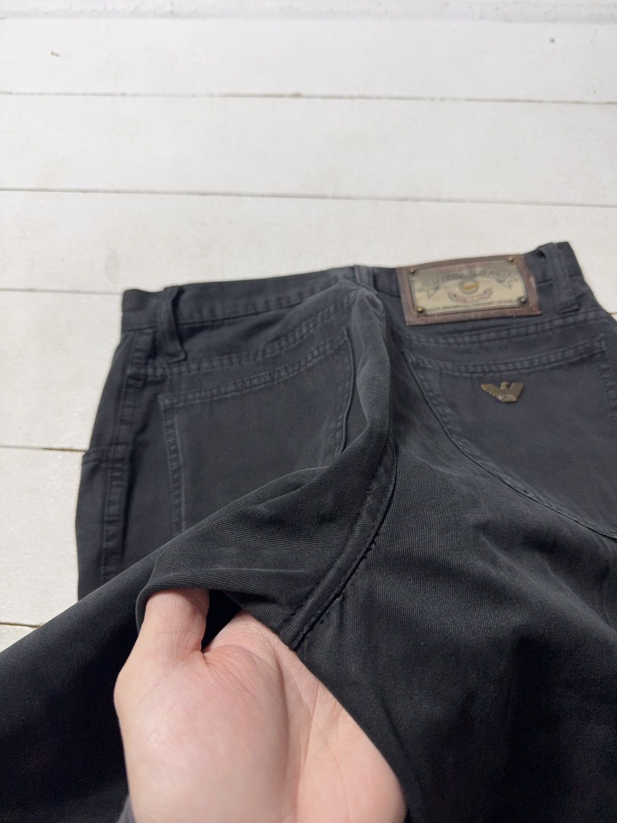 Giorgio Armani 90s Retro Armani Jeans Black Cotton Pants Made in Italy Size US 28 / EU 44 - 21 Thumbnail