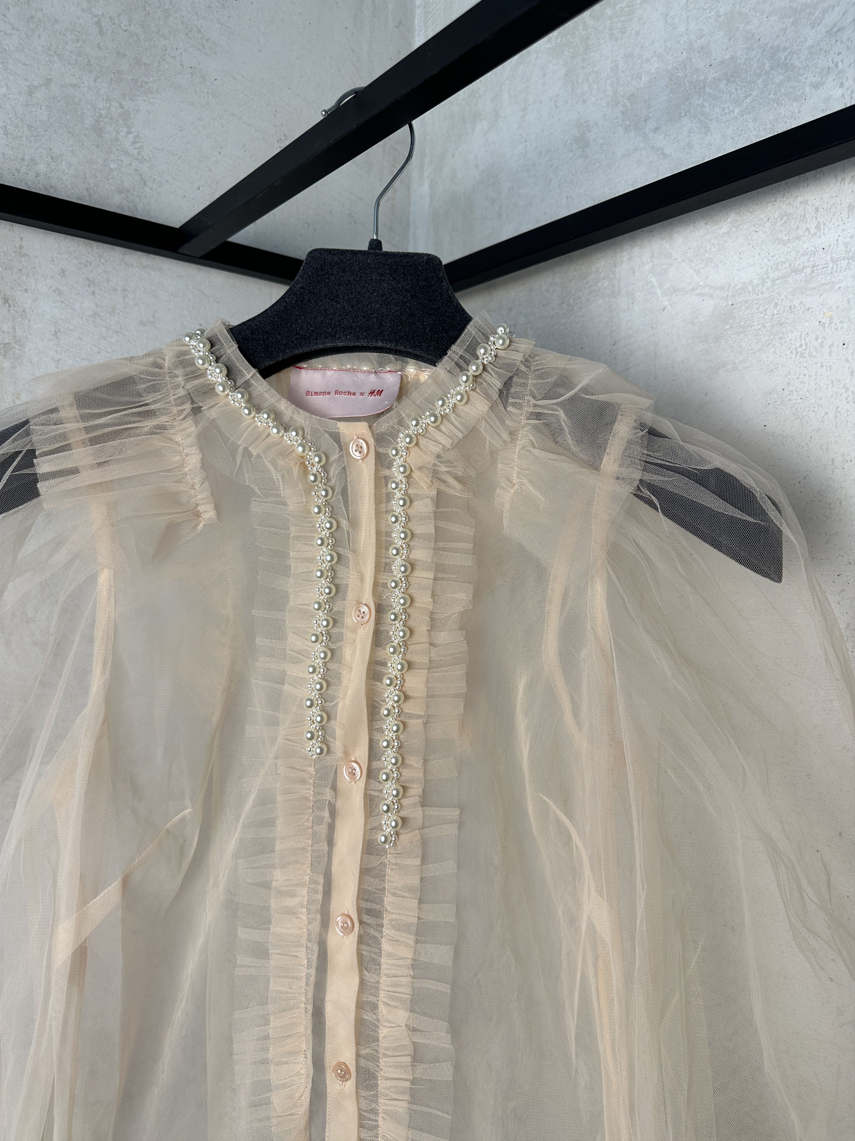 H&M Simone Rocha x H&M Mesh Beige Blouse Size S / US 4 / IT 40 - 3 Thumbnail