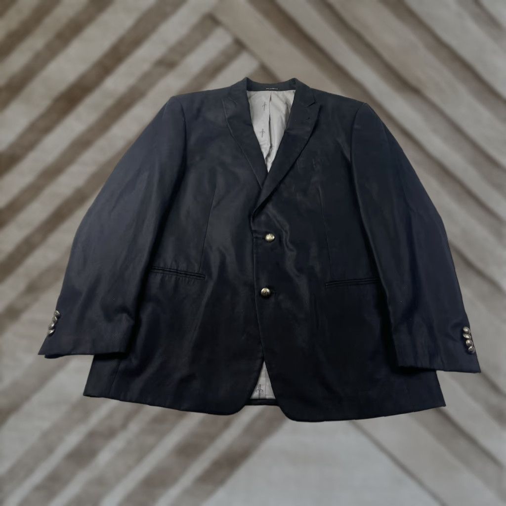 John Varvatos John Varvatos Star USA Blazer Sports Coat Jacket Black 44 Shiny Shimmer Men Mens Size 44R - 1 Thumbnail