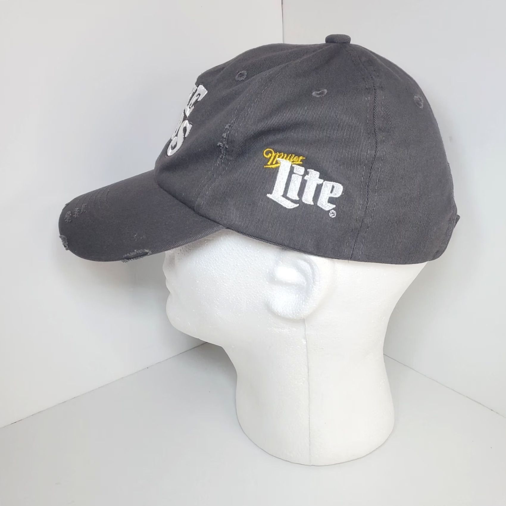 Vintage Luke Combs Miller Lite Concert Tour Distressed Canvas Hat Gray Adjustable NWOT Size ONE SIZE - 4 Thumbnail