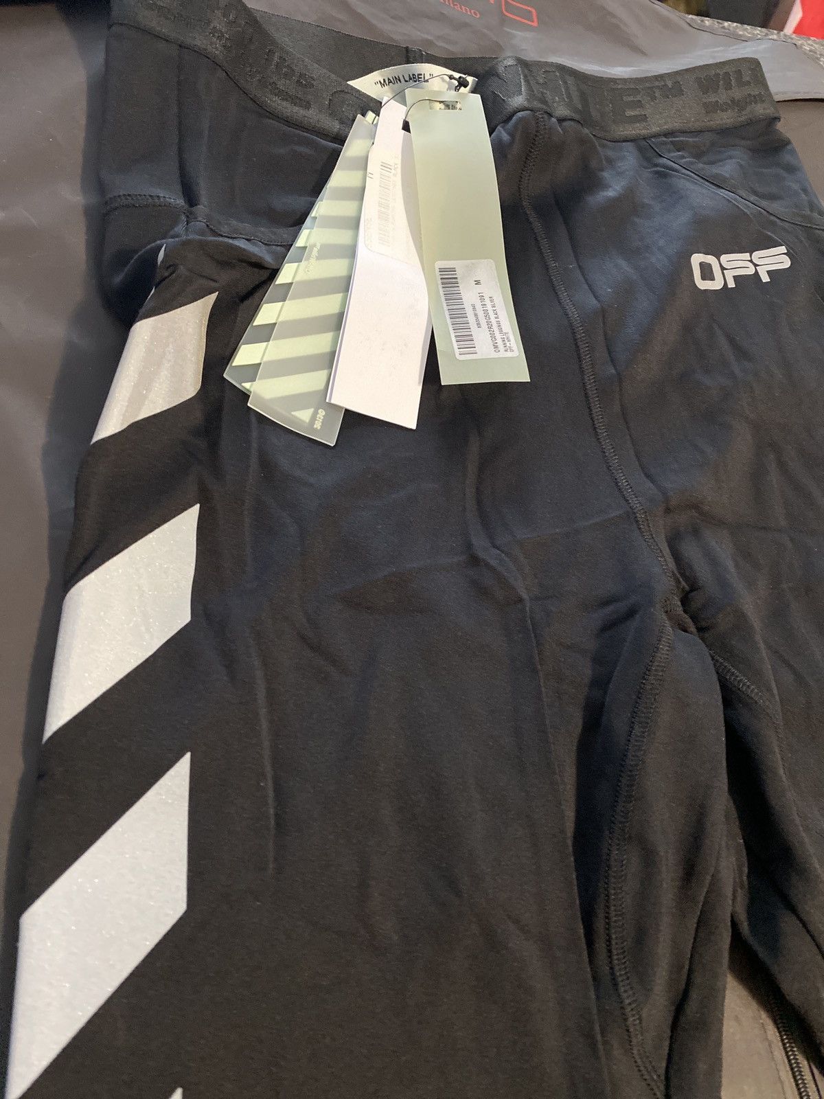 Off-White × Virgil Abloh Off-White Running Leggings Black Silver Size US 33 - 3 Thumbnail
