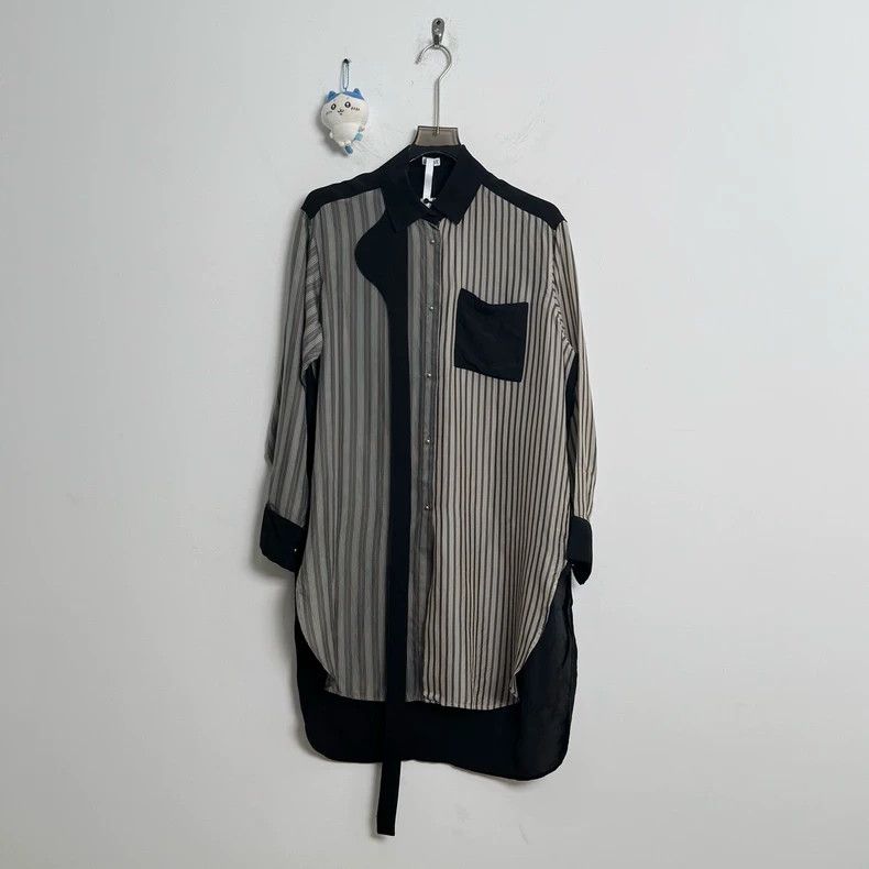 Loewe Loewe Silk Paneled Long Shirt - dmc Size US S / EU 44-46 / 1 - 1 Thumbnail