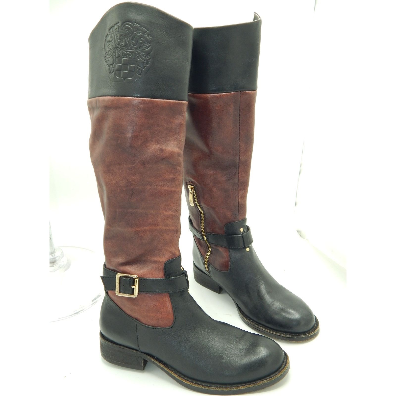 Vince Camuto Vince Camuto Black Brown Leather Boots Size 36 / 6 Size US 6 / IT 36 - 7 Thumbnail