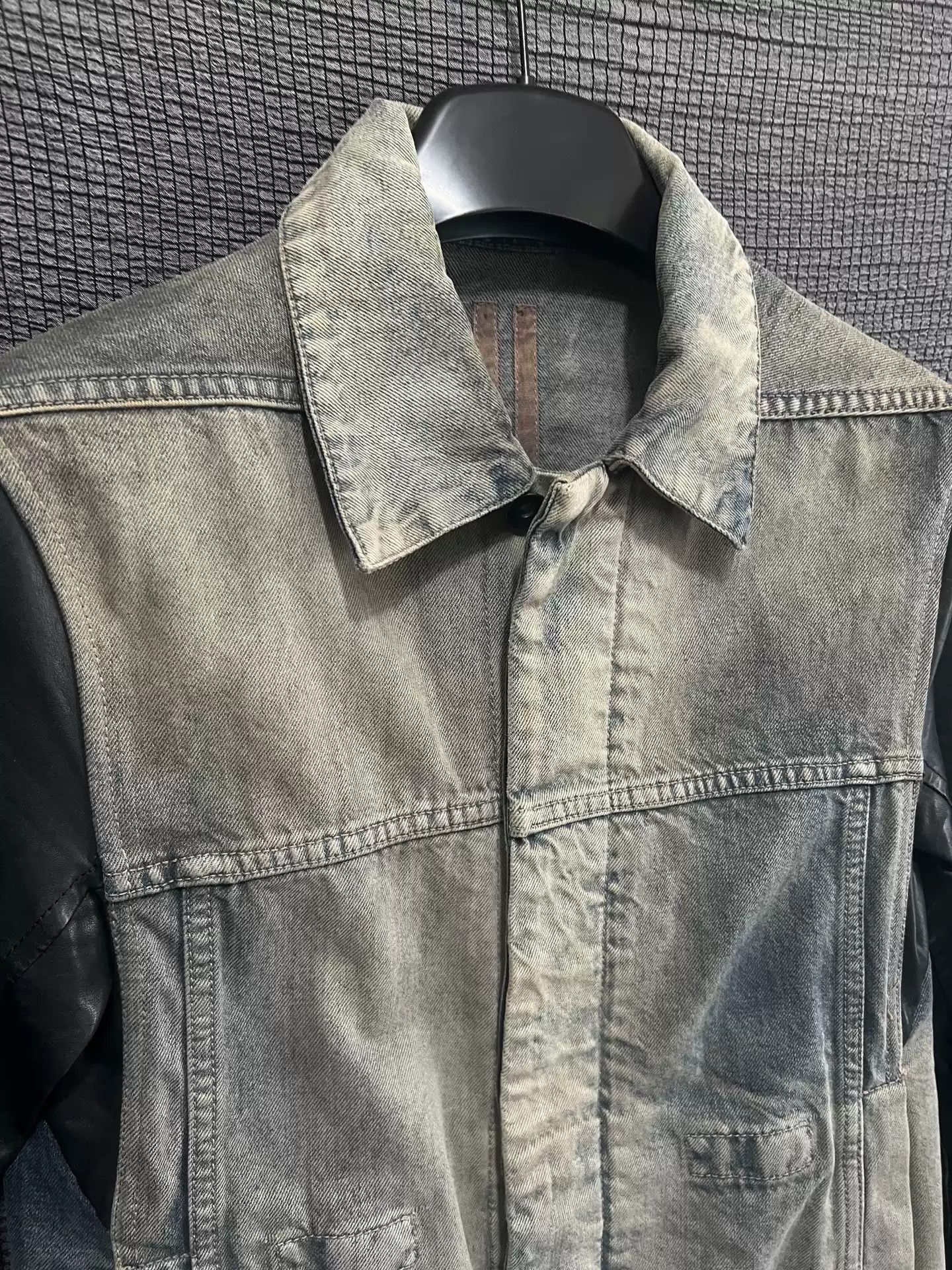 Rick Owens Rick Owens 12ss first year leather sleeve wash jeans jacket Size US XS / EU 42 / 0 - 3 Thumbnail