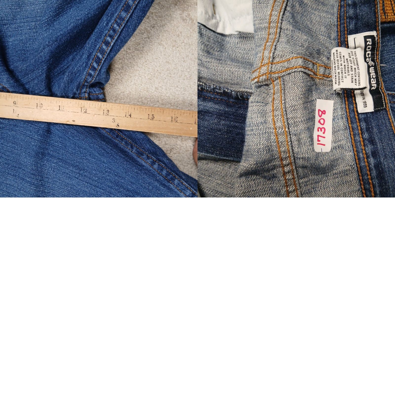 Rocawear VINTAGE Rocawear Jeans Mens 34x32 Baggy 5-Pocket Embroidered Pocket Blue Denim JNCO Y2K Hip Hop Mens Size US 34 / EU 50 - 9 Thumbnail