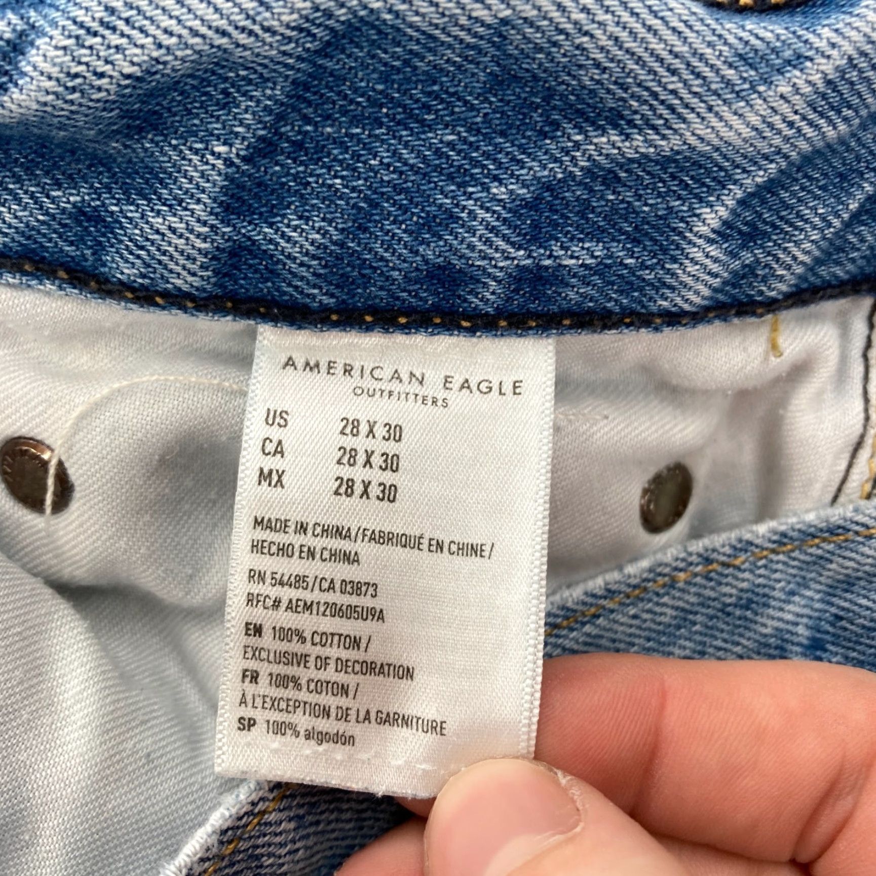 American Eagle Outfitters American Eagle Jeans Mens 28x26 Slim Leg Distressed Medium Wash Blue Denim Pant Size US 28 / EU 44 - 7 Thumbnail