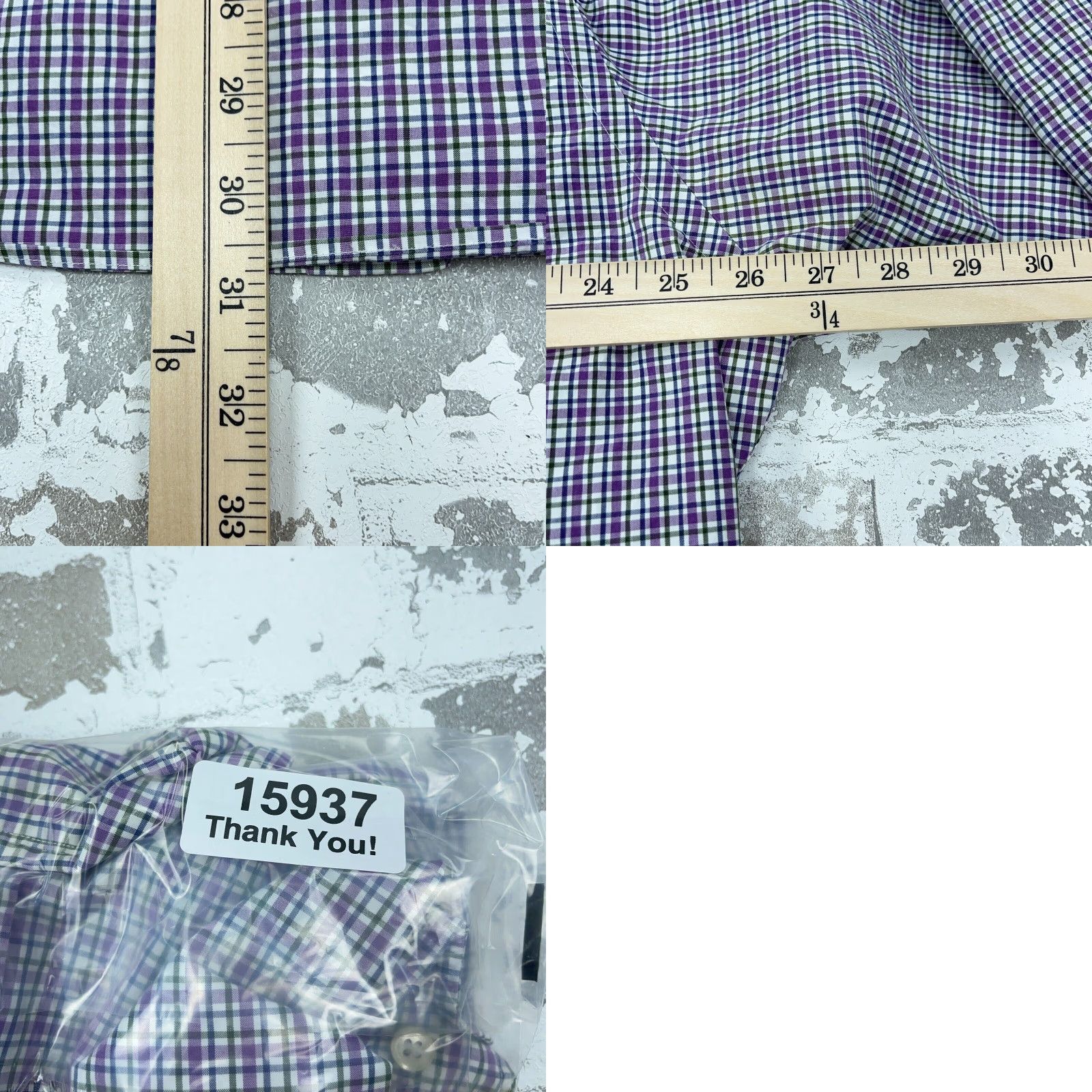 Ralph Lauren Ralph Lauren Shirt Men Button-Up 18 34 Purple Green Plaid OCBD XXL Size US XXL / EU 58 / 5 - 8 Thumbnail