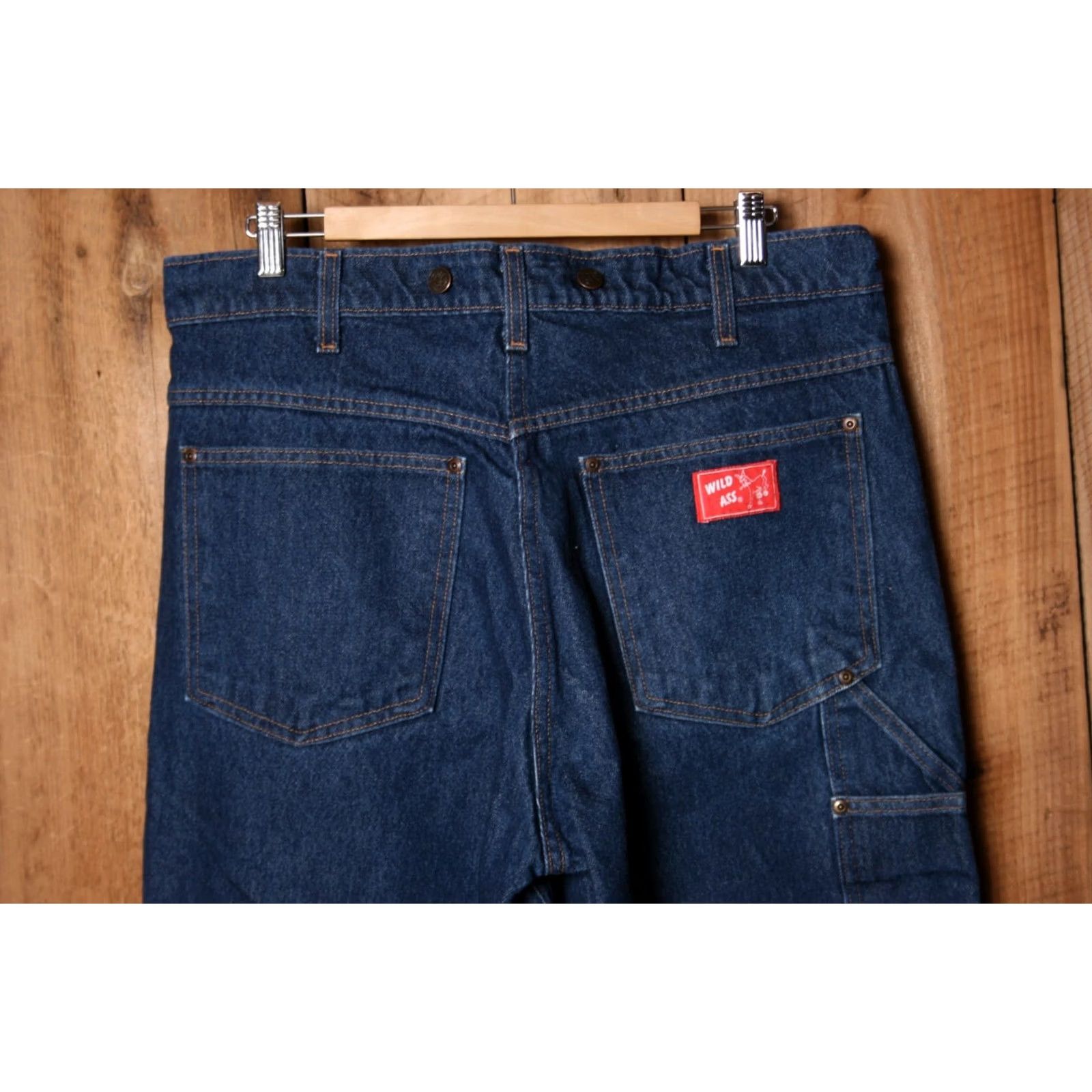 Vintage VINTAGE Wild Ass Jeans Work Denim 37x33 Blue Blue Denim Jeans Men 37 Inseam 33 Vintage Rise 14 Utility Wrangler Style Mens Jeans Size US 37 - 5 Thumbnail