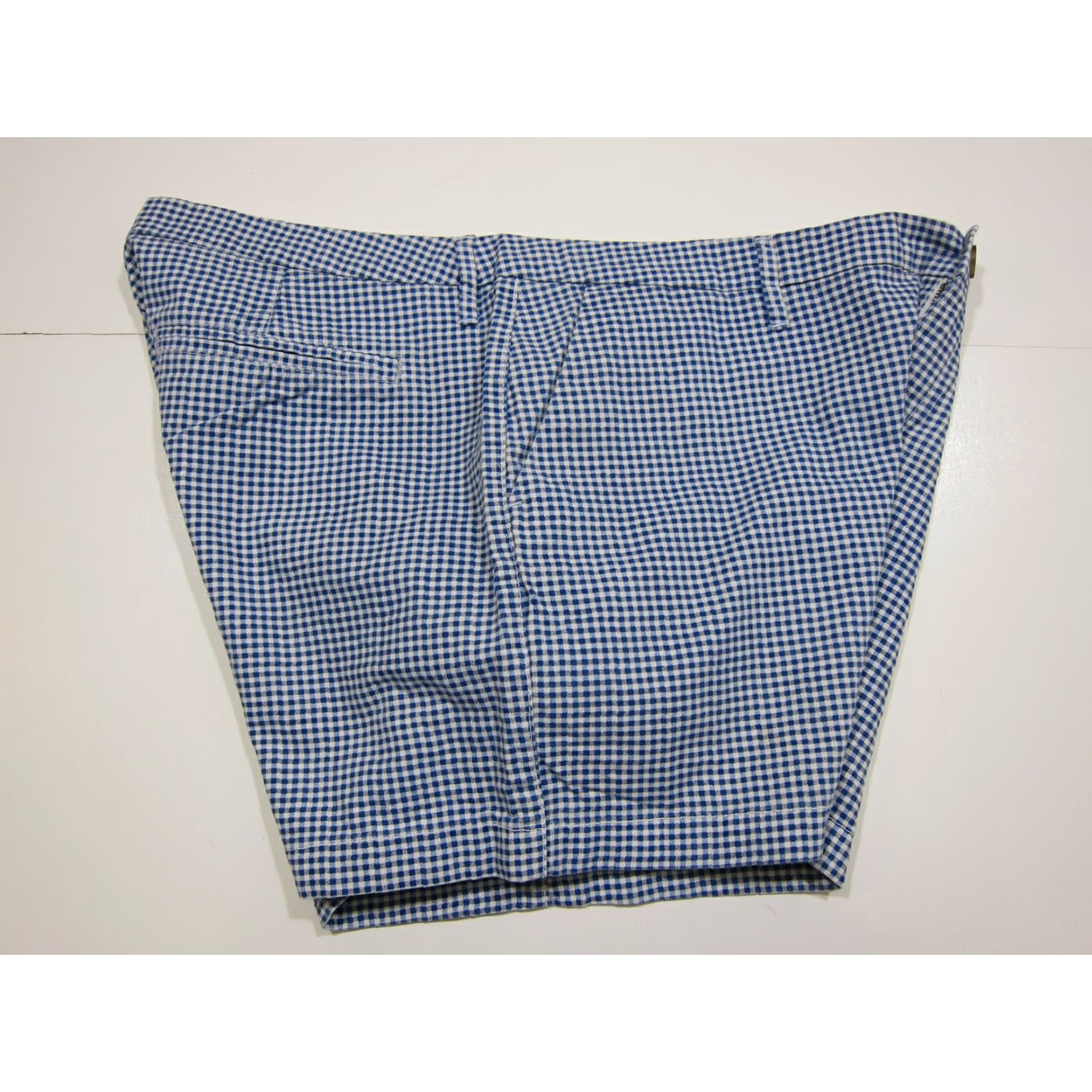 Old Navy Old Navy 100% Cotton Blue White Plaid Flat Front Chino Shorts Women Size 14 Size 26" / US 2 / IT 38 - 5 Thumbnail