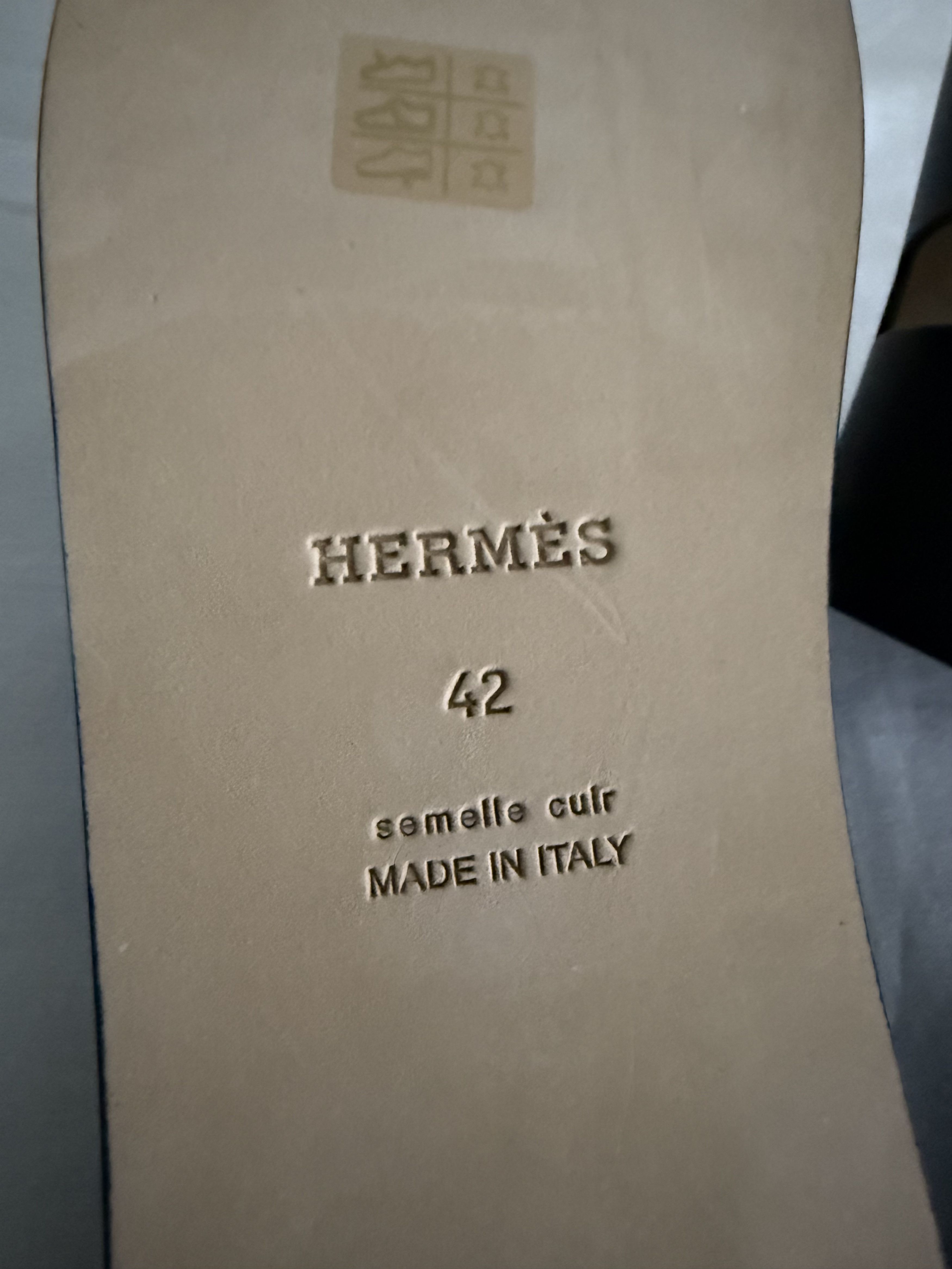 Hermes Hermes Izmir Black Calfskin Sandals Size US 9 / EU 42 - 14 Thumbnail