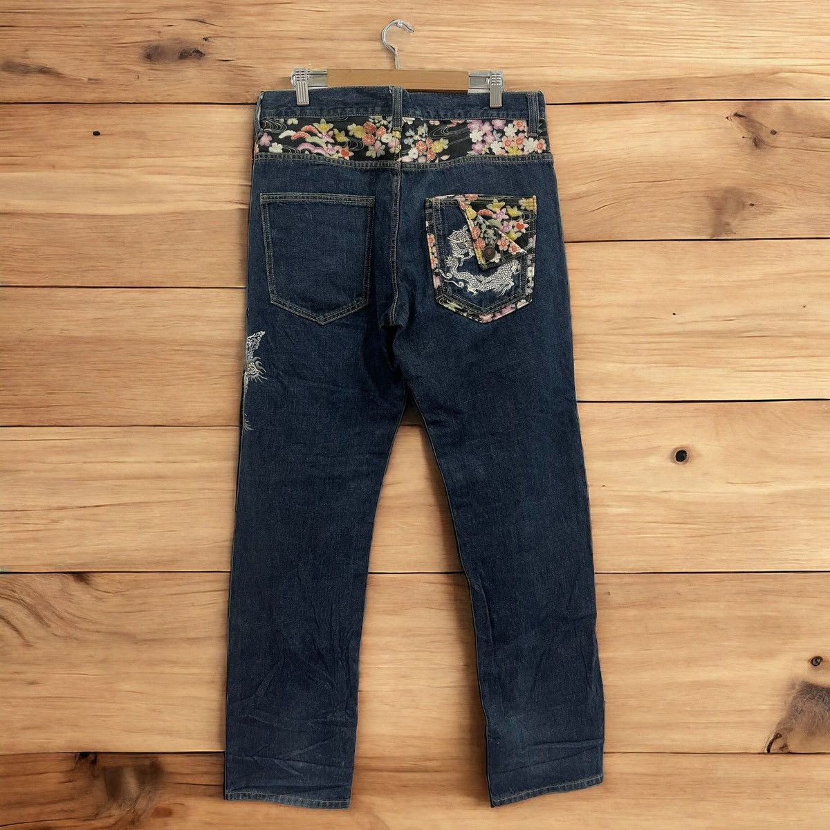 Japanese Brand × Vintage Vintage Japanese Brand Dragon Embroidery Denim Jeans Size US 33 - 2 Thumbnail