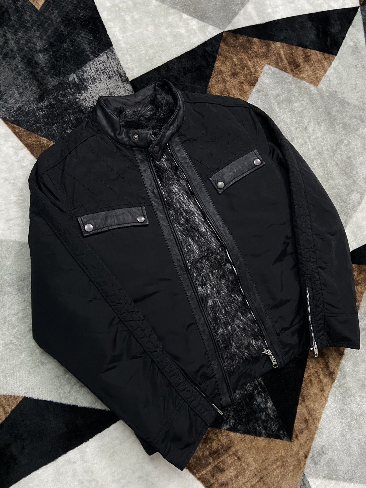 Comme Ca Ism × If Six Was Nine × Japanese Brand Comme Ca Ism Quilted Biker Jacket w/ Faux Fur & Leather Trim Size US M / EU 48-50 / 2 - 4 Thumbnail