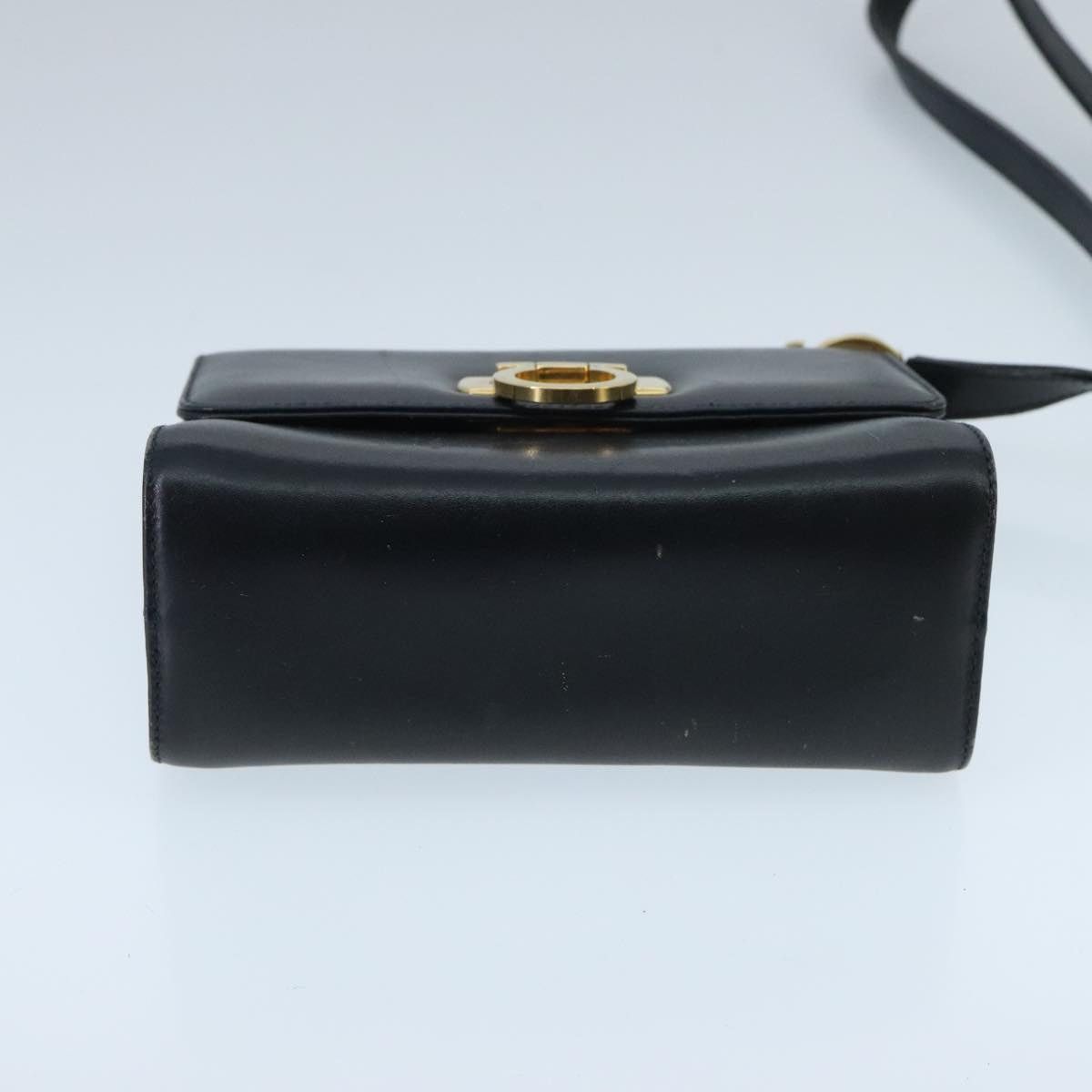 Salvatore Ferragamo Salvatore Ferragamo Gancini Shoulder Bag Leather Navy Gold Size ONE SIZE - 5 Thumbnail