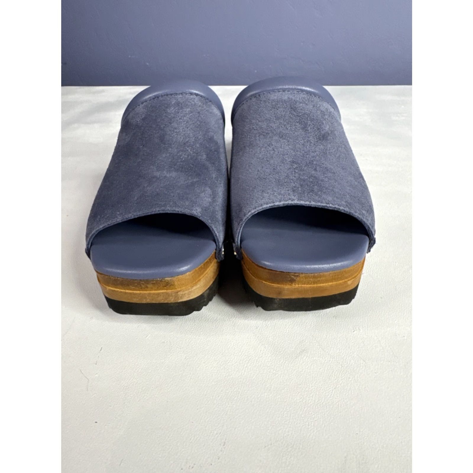 Vintage M. Gemi Greta Clog mule open toe with Wooden Platform Sz 38 Women’s Sz 8 US Size US 8 / IT 38 - 2 Thumbnail
