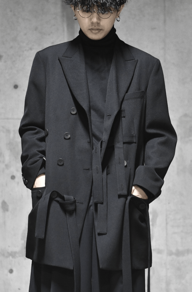 Yohji Yamamoto Yohji Yamamoto Pour Homme - 5 BELTS DOUBLE BREASTED JACKET Size US L / EU 52-54 / 3 - 5 Thumbnail