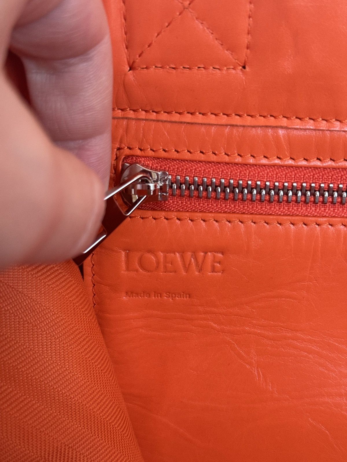 Loewe Loewe Fold Shopper Tote - Orange Leather Size ONE SIZE - 3 Thumbnail