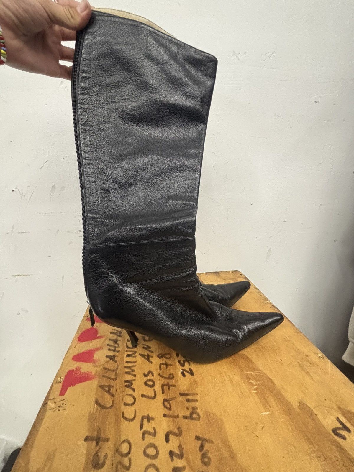 Gucci knee high boots with kitten heels