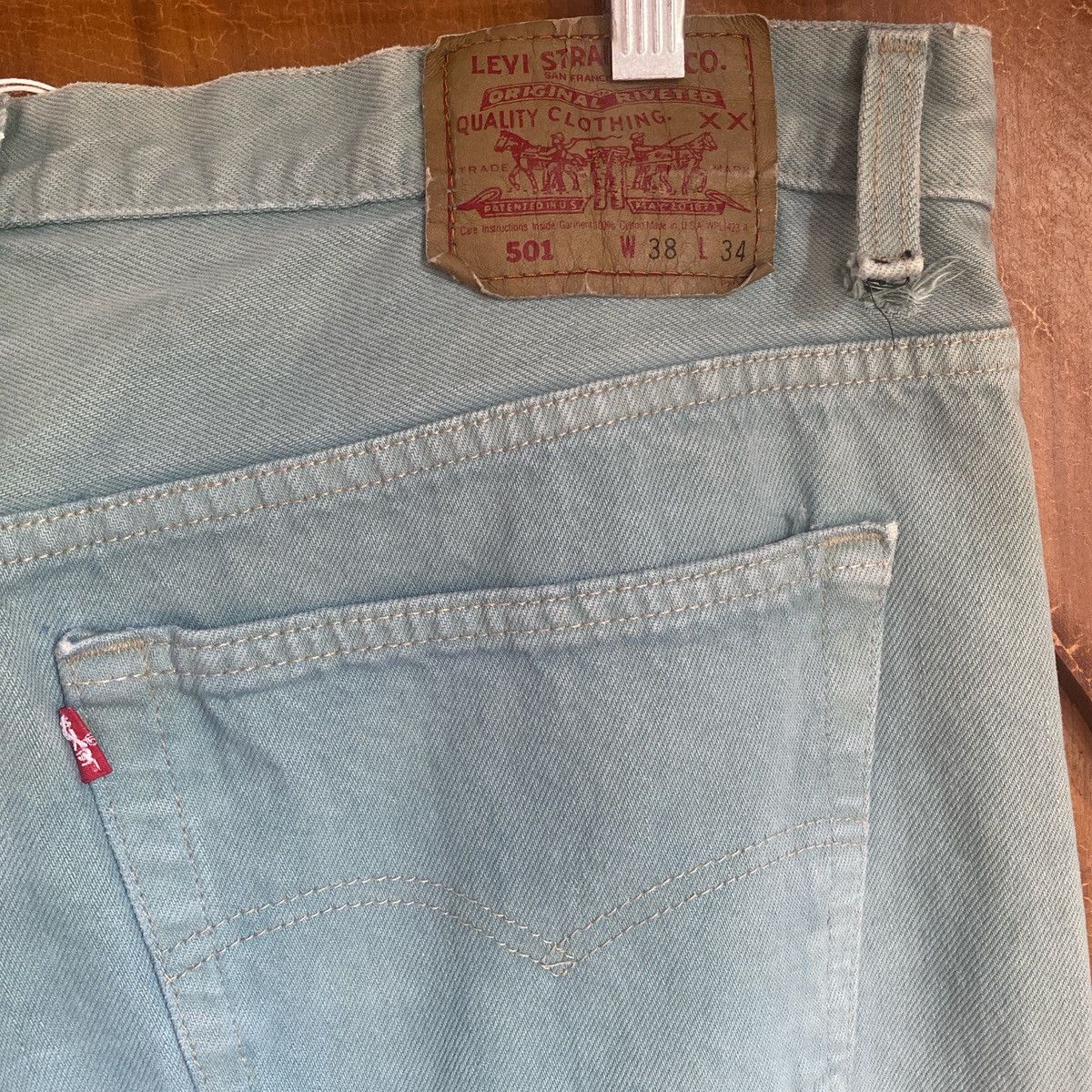 Levi's × Vintage Vintage Levi’s 501 in seafoam 80s-90s Size US 38 / EU 54 - 4 Thumbnail