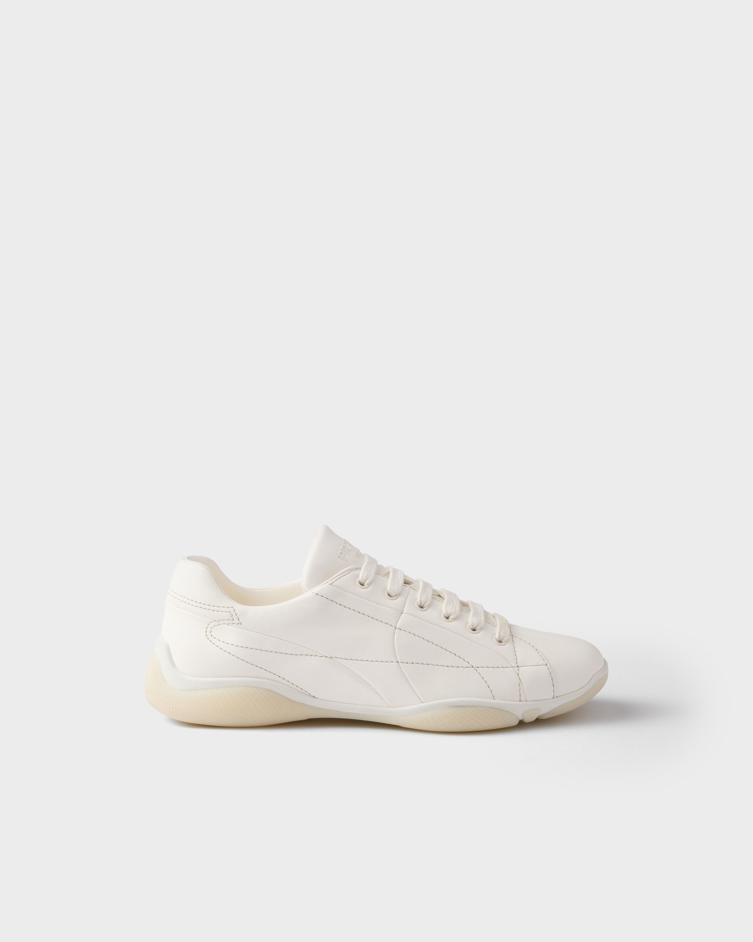 Prada o1bcso1str1025 Nappa Leather Sneakers in Ivory Size US 8 / EU 41 - 3 Thumbnail
