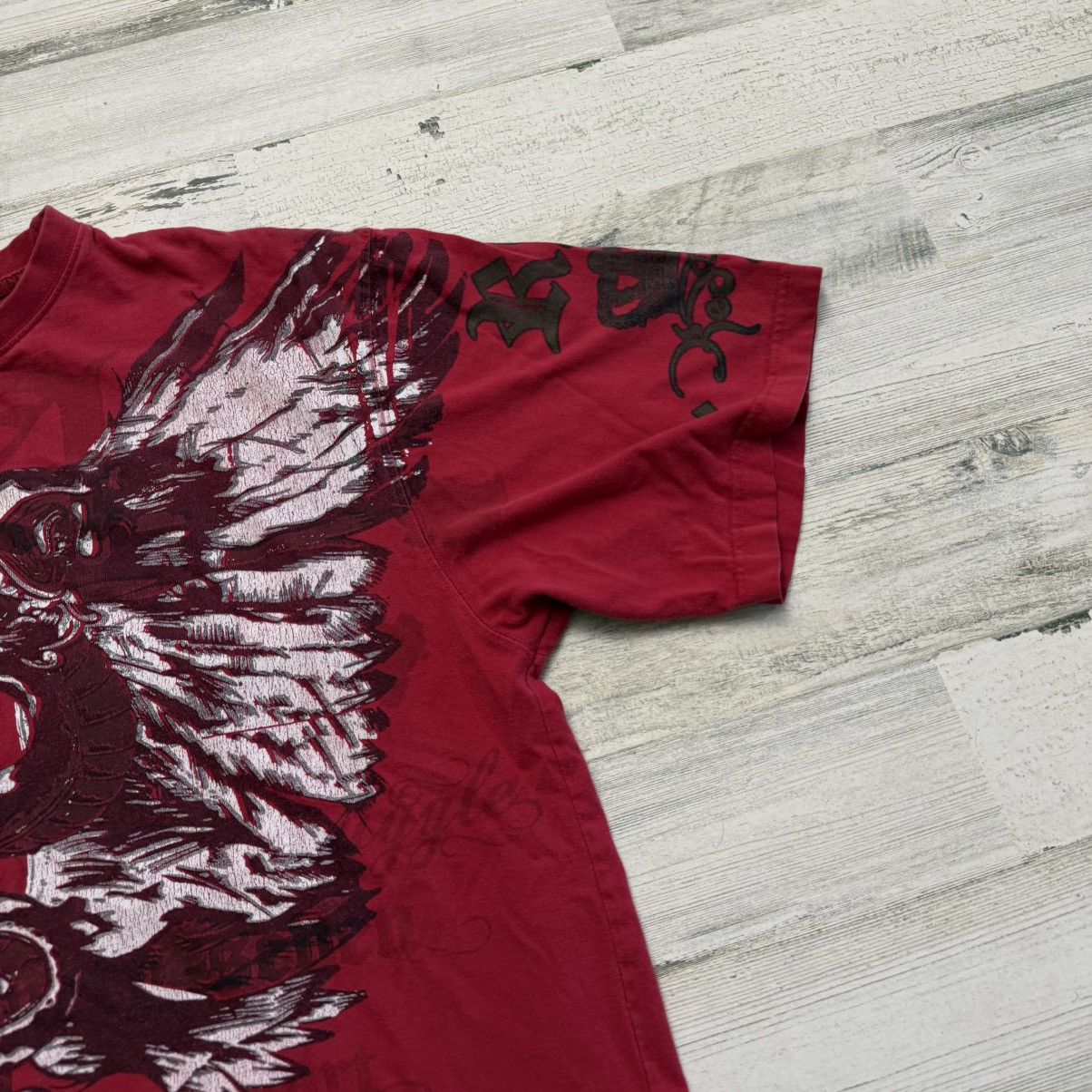Vintage Y2K Affliction Style Red Ape All Over Print T-Shirt L Wings Size US L / EU 52-54 / 3 - 3 Thumbnail