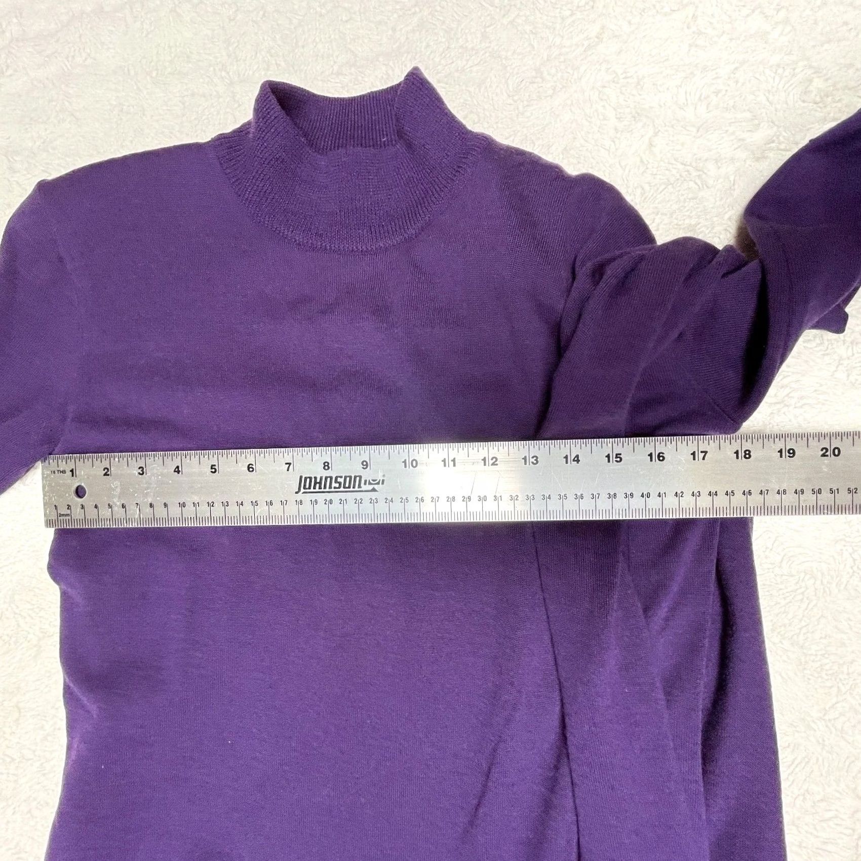 Vintage Adrienne Vittadini Womens Mock Neck Wool Knit Sweater Dress Size 6 Purple Cozy Size M / US 6-8 / IT 42-44 - 6 Thumbnail