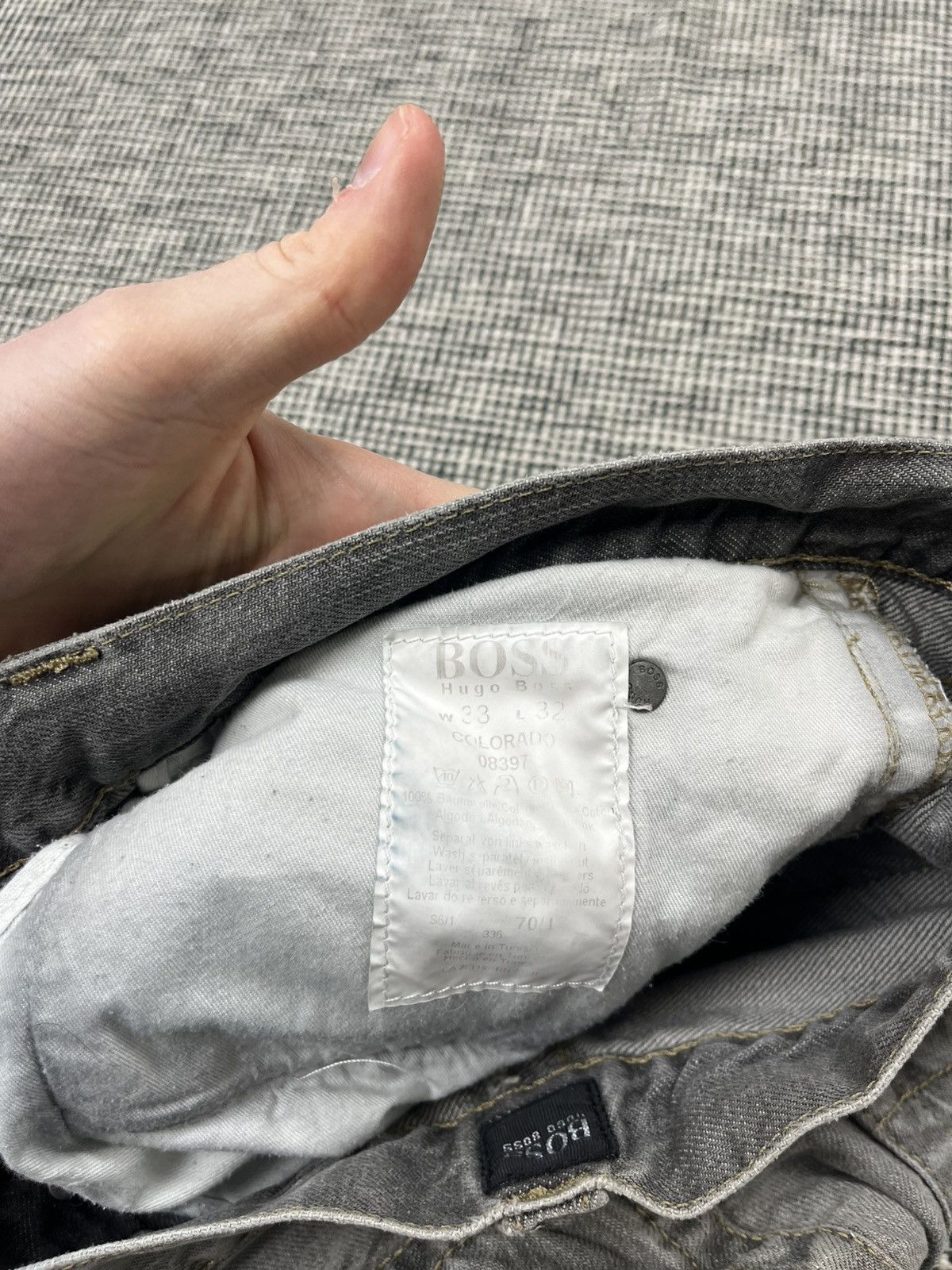 Designer × Hugo Boss × Vintage Gray stone washed Hugo Boss vintage straight cut jeans Size US 31 - 5 Thumbnail