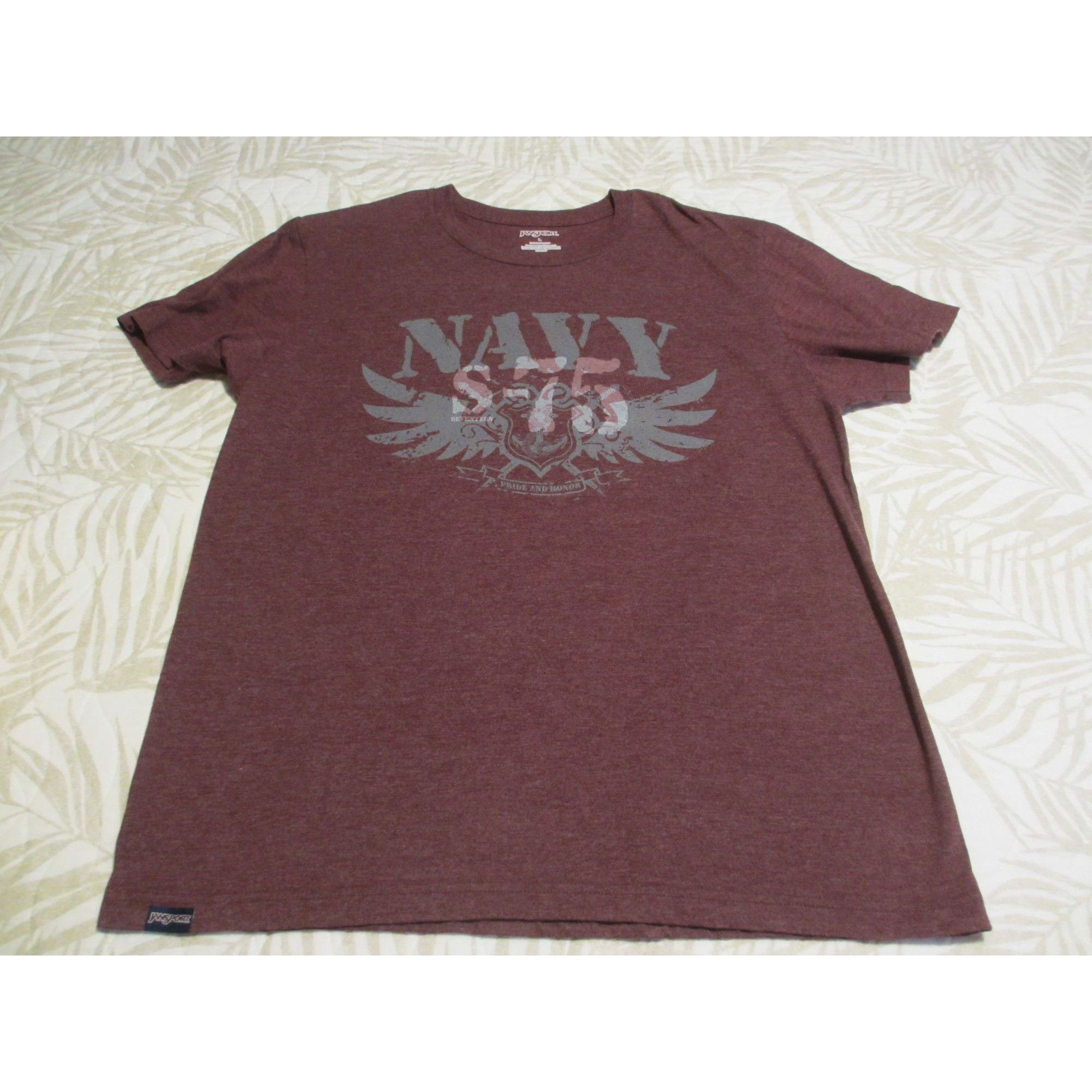 Jansport Jansport Navy Pride & Honor Graphic Mens T-Shirt Large Maroo Size US L / EU 52-54 / 3 - 1 Thumbnail