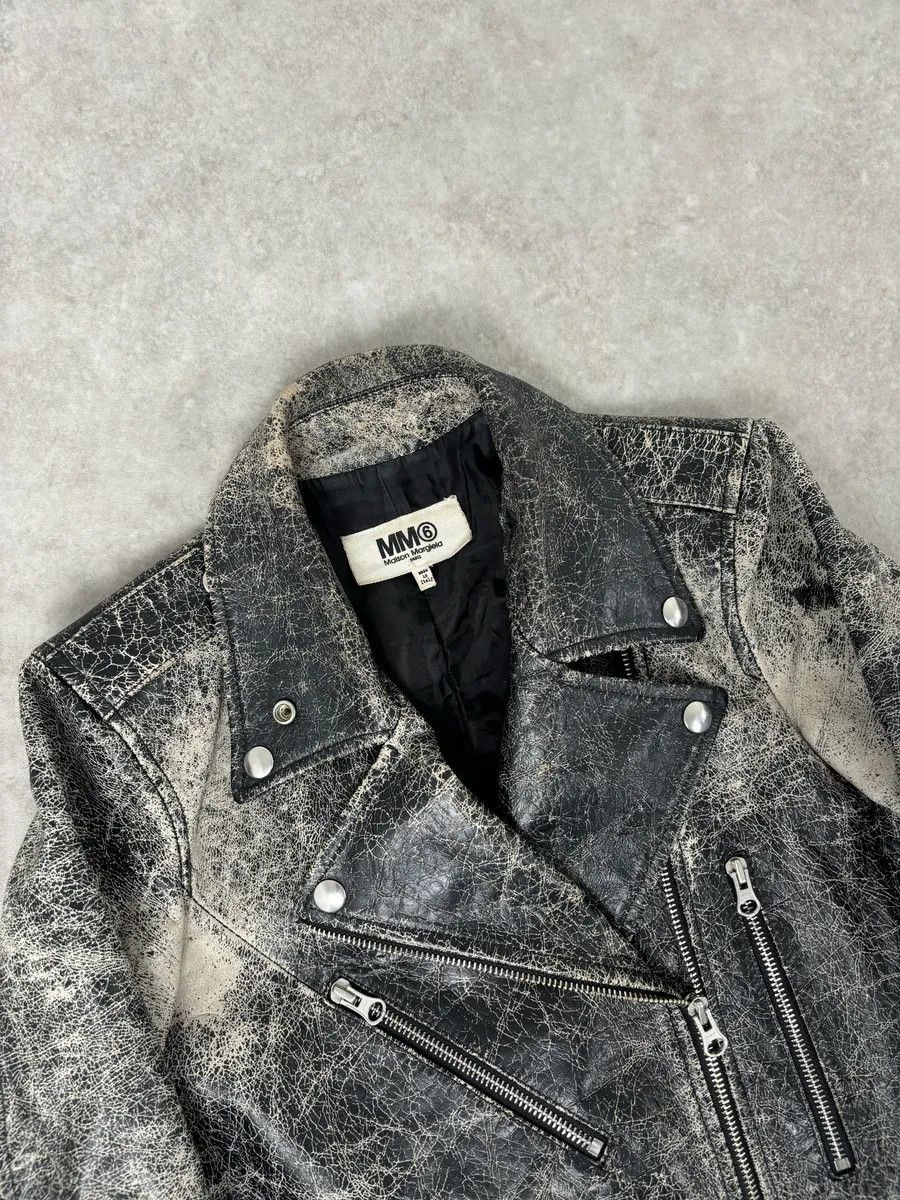 Maison Margiela AW2016 Margiela MM6 crack-effect leather biker jacket. Size S / US 4 / IT 40 - 4 Thumbnail