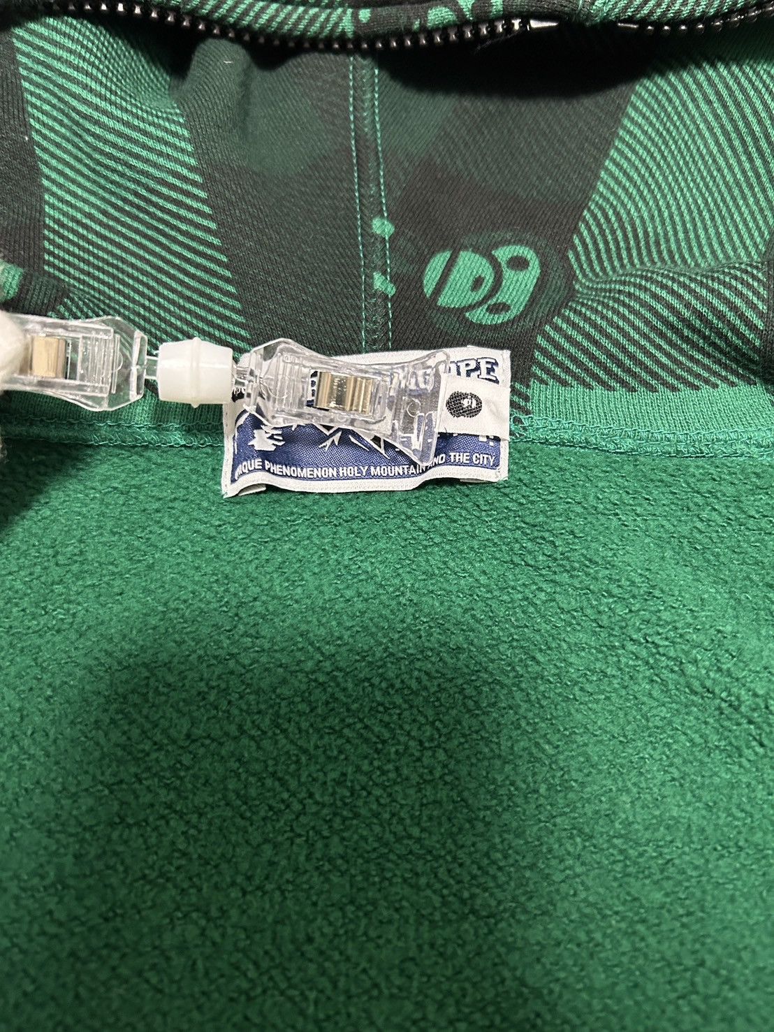 Bape Y2K Bape Green Milo Shibuya Plaid check Full Zip Hoodie XL Size US XL / EU 56 / 4 - 6 Thumbnail