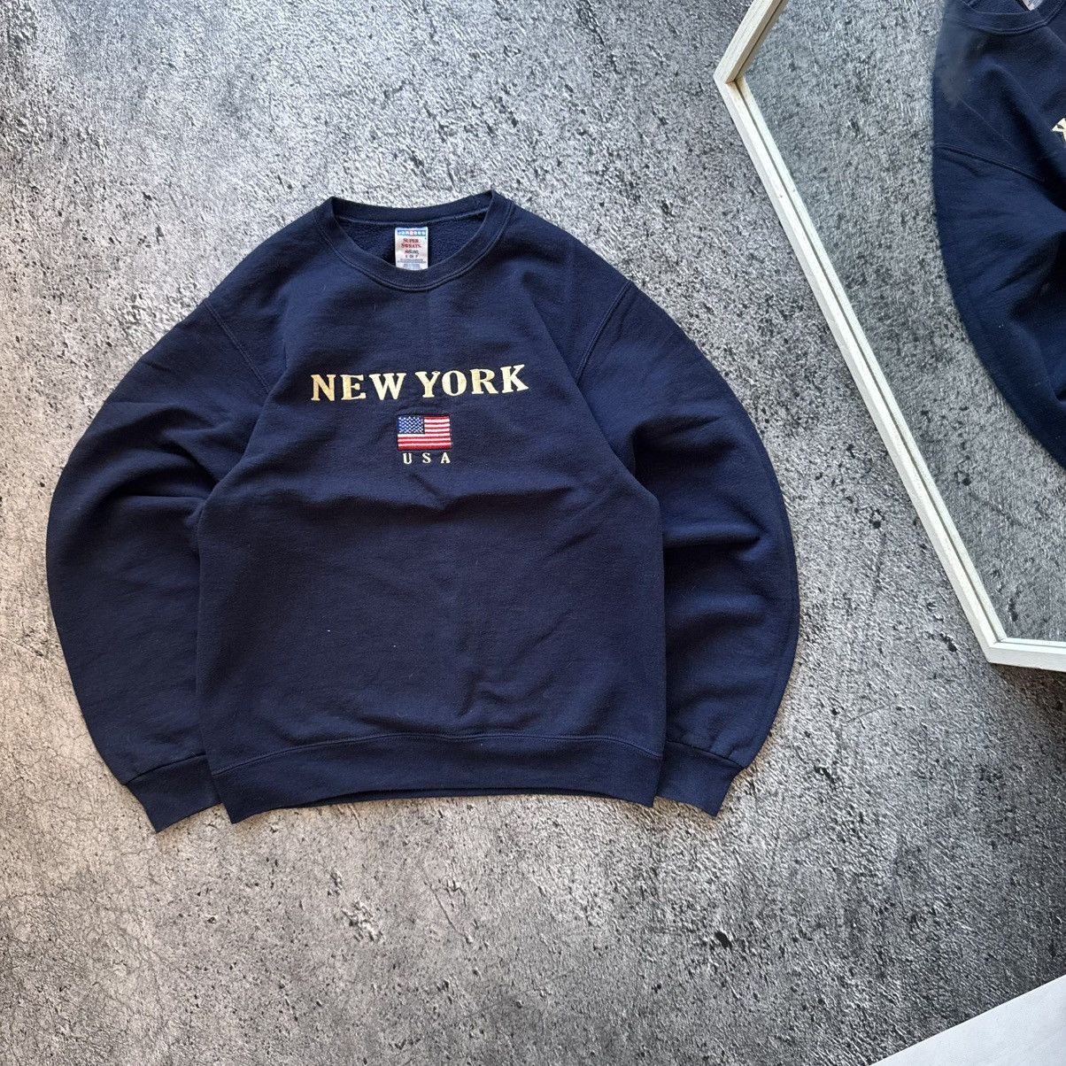 Jerzees Sweatshirt usa new york navy size s jerzees super sweats Size S / US 4 / IT 40 - 1 Thumbnail