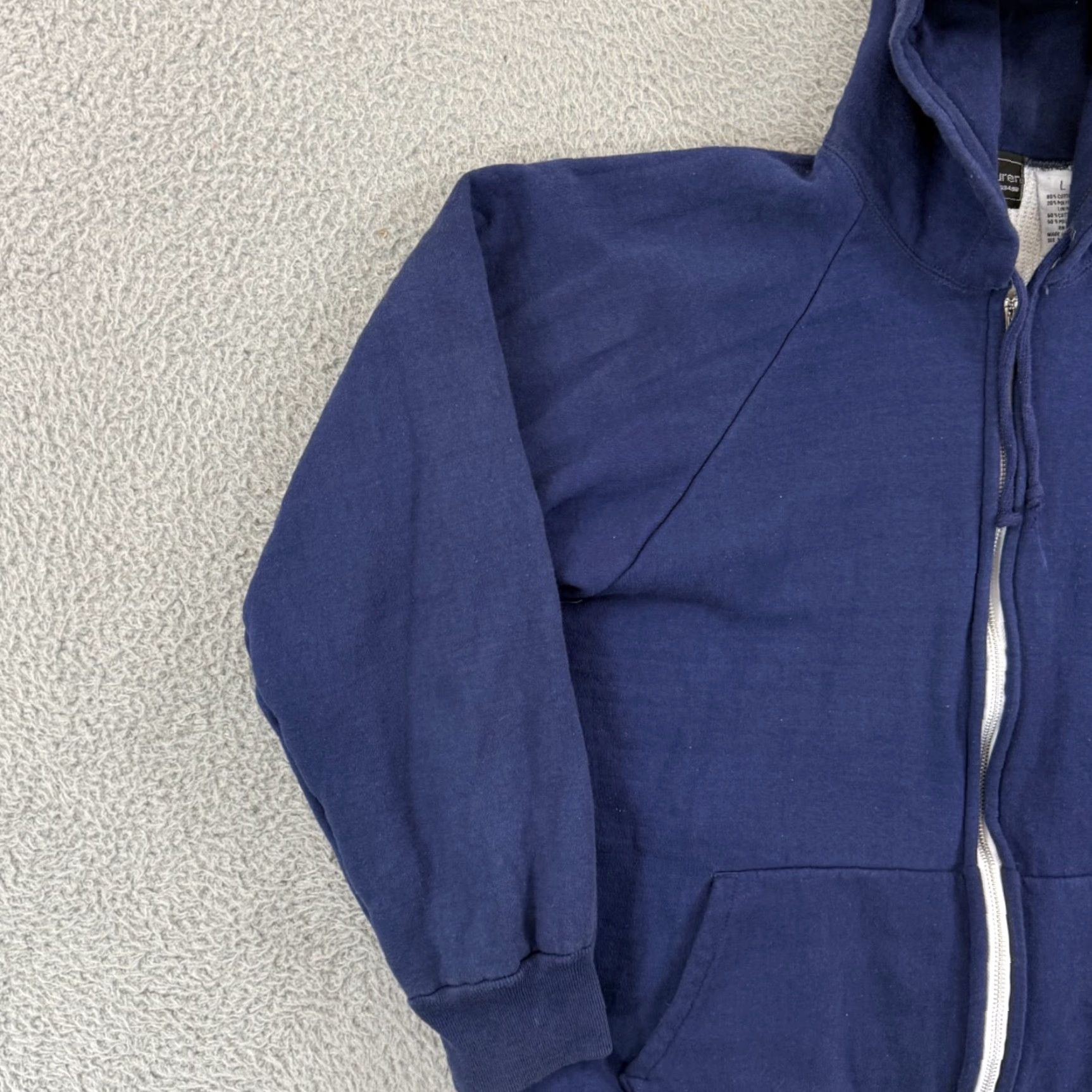 Vintage Vintage Jon Lauren Blue L Sweatshirt Mens Large Zip Hoodie 90s Thermal Lined Full Zip Winter Fall Spring Size US L / EU 52-54 / 3 - 4 Thumbnail