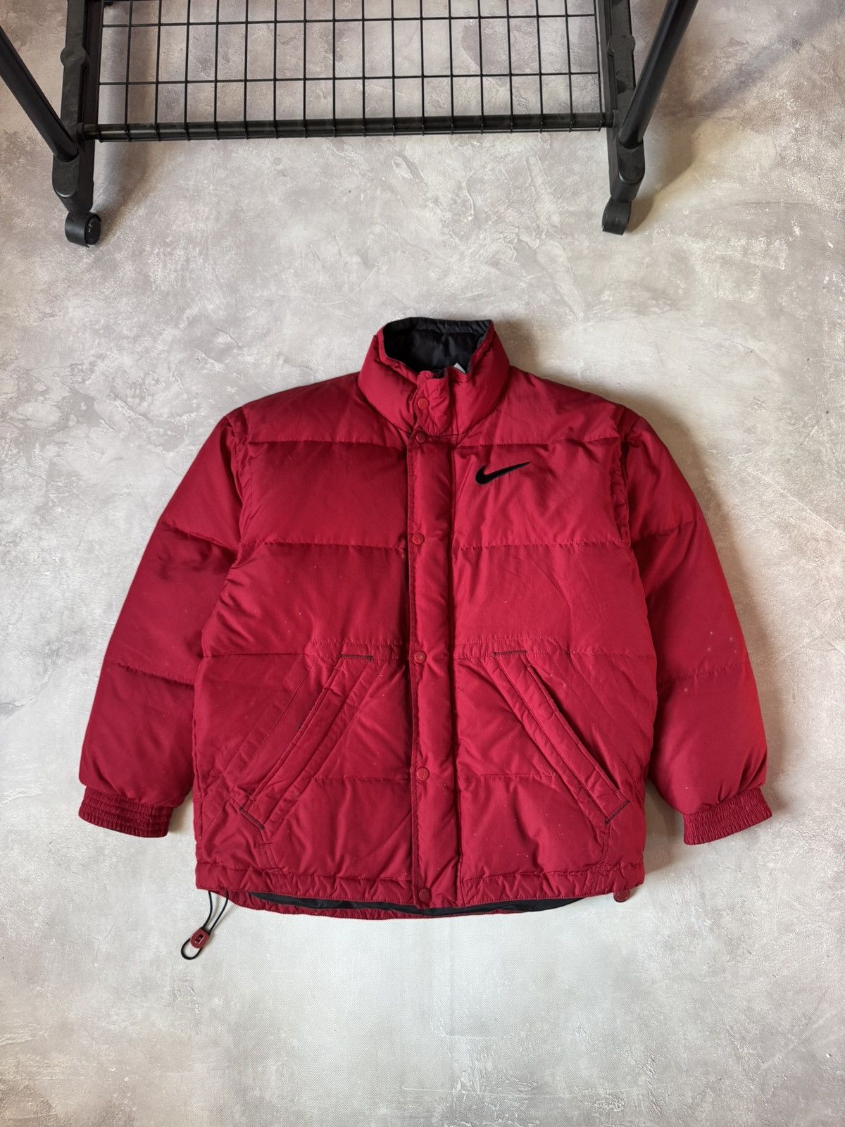 Nike Vintage Nike Big Swoosh Y2k Red Down Puffer Jacket Size US S / EU 44-46 / 1 - 2 Thumbnail