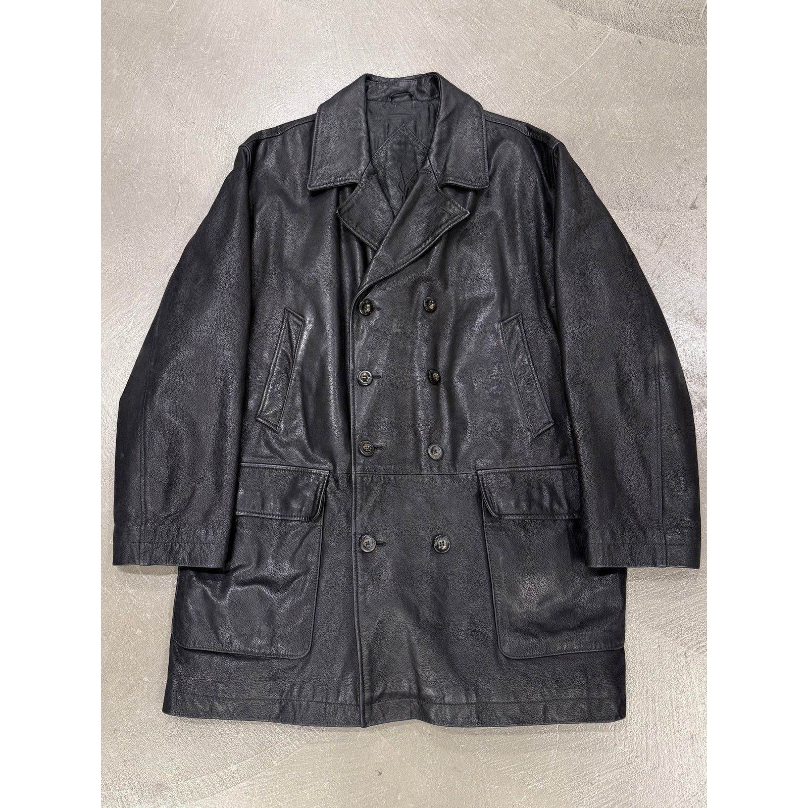 Yves Saint Laurent 1990s Yves Saint Laurent heavy leather coat Size US L / EU 52-54 / 3 - 1 Thumbnail
