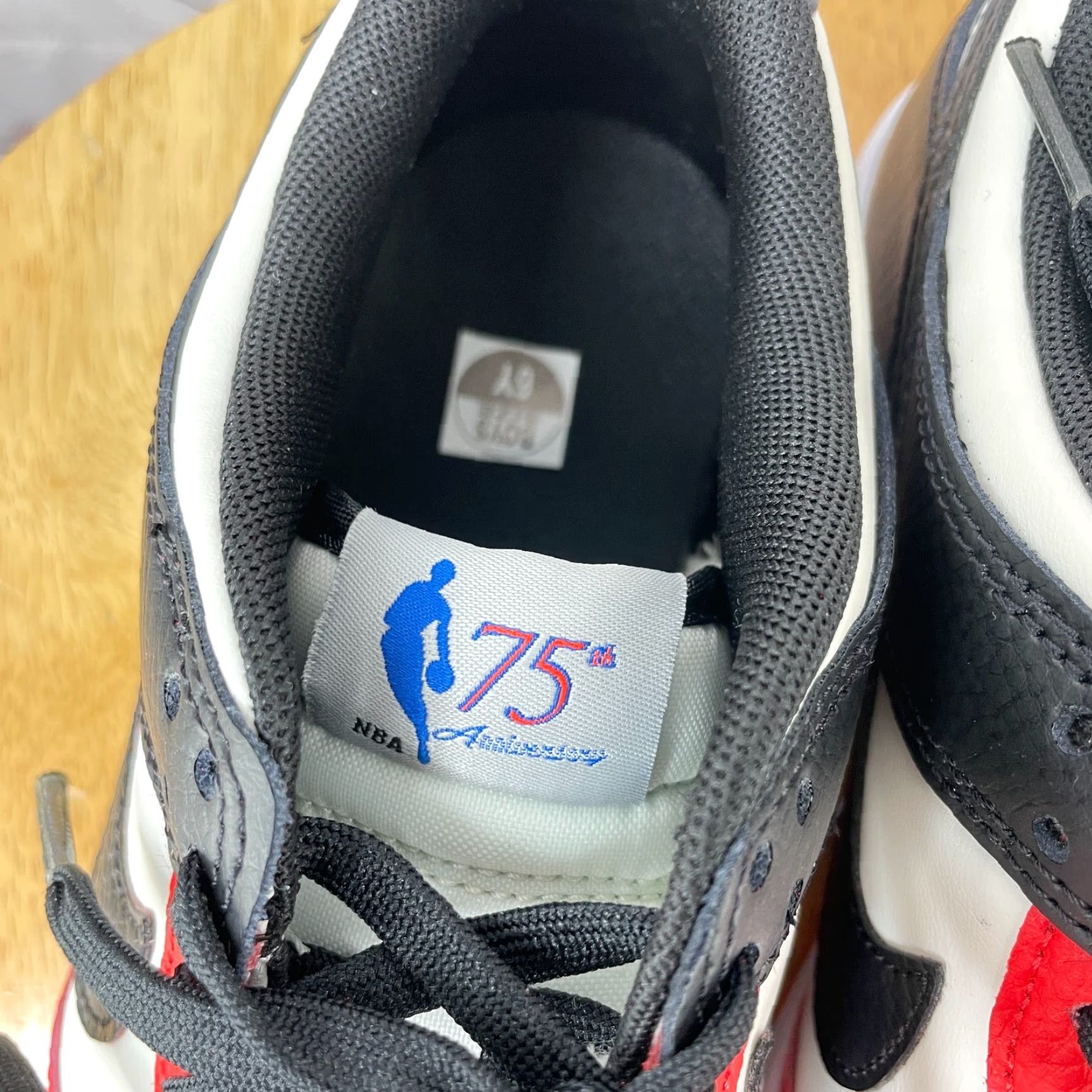 Nike Nike Dunk Low EBM NBA 75 Anniversary Chicago Chile Red GS DO6288-100 Size 6Y Black Colorblock Sneaker Men’s Boys Girls? Size US 6 / EU 39 - 4 Thumbnail