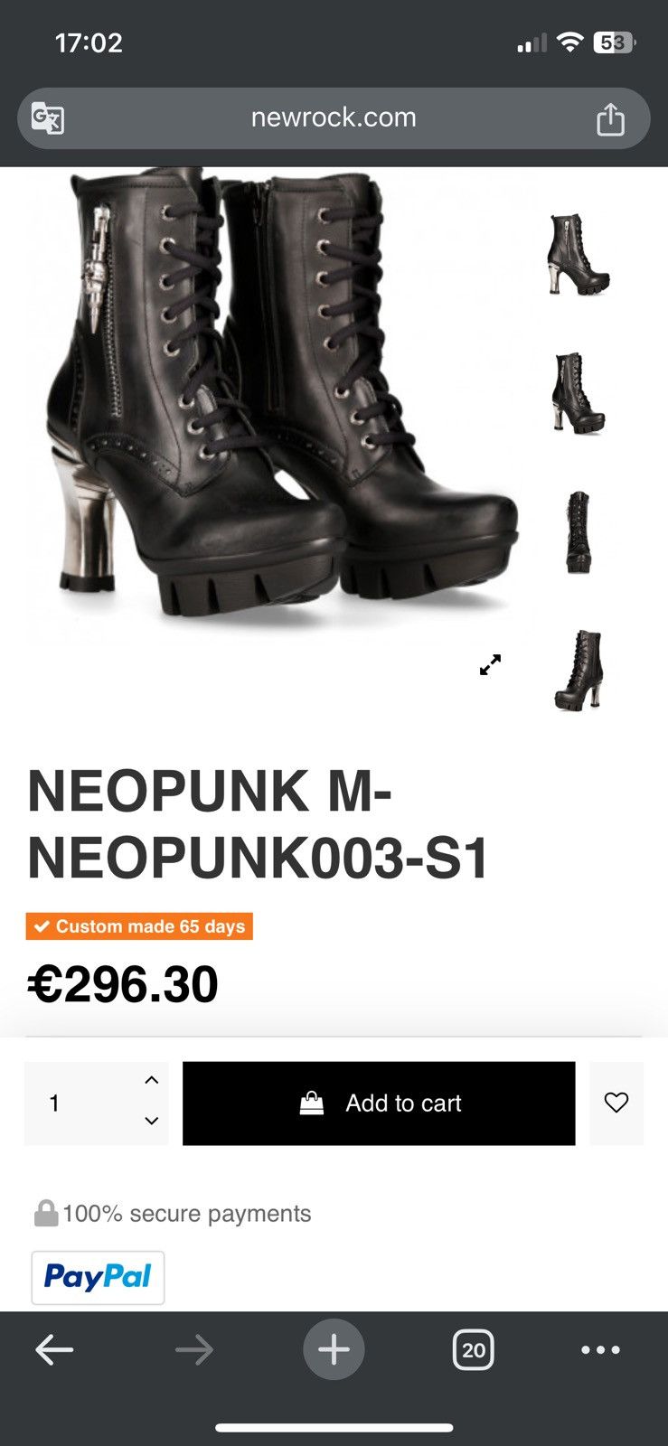 New Rock NEOPUNK M-NEOPUNK003-S1 NEW ROCK boots Size US 5.5 / IT 35.5 - 12 Thumbnail