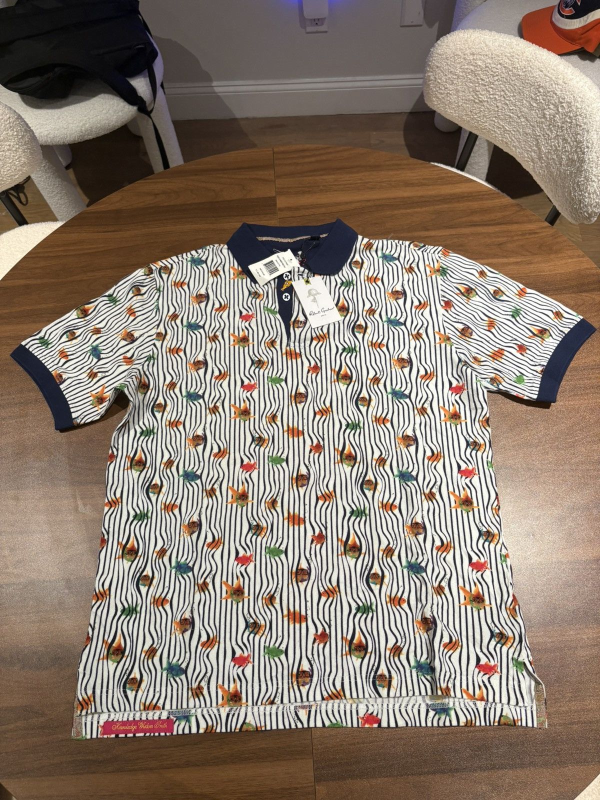 Robert Graham NWT robert graham fish pique polo all over print size M Size US M / EU 48-50 / 2 - 2 Thumbnail