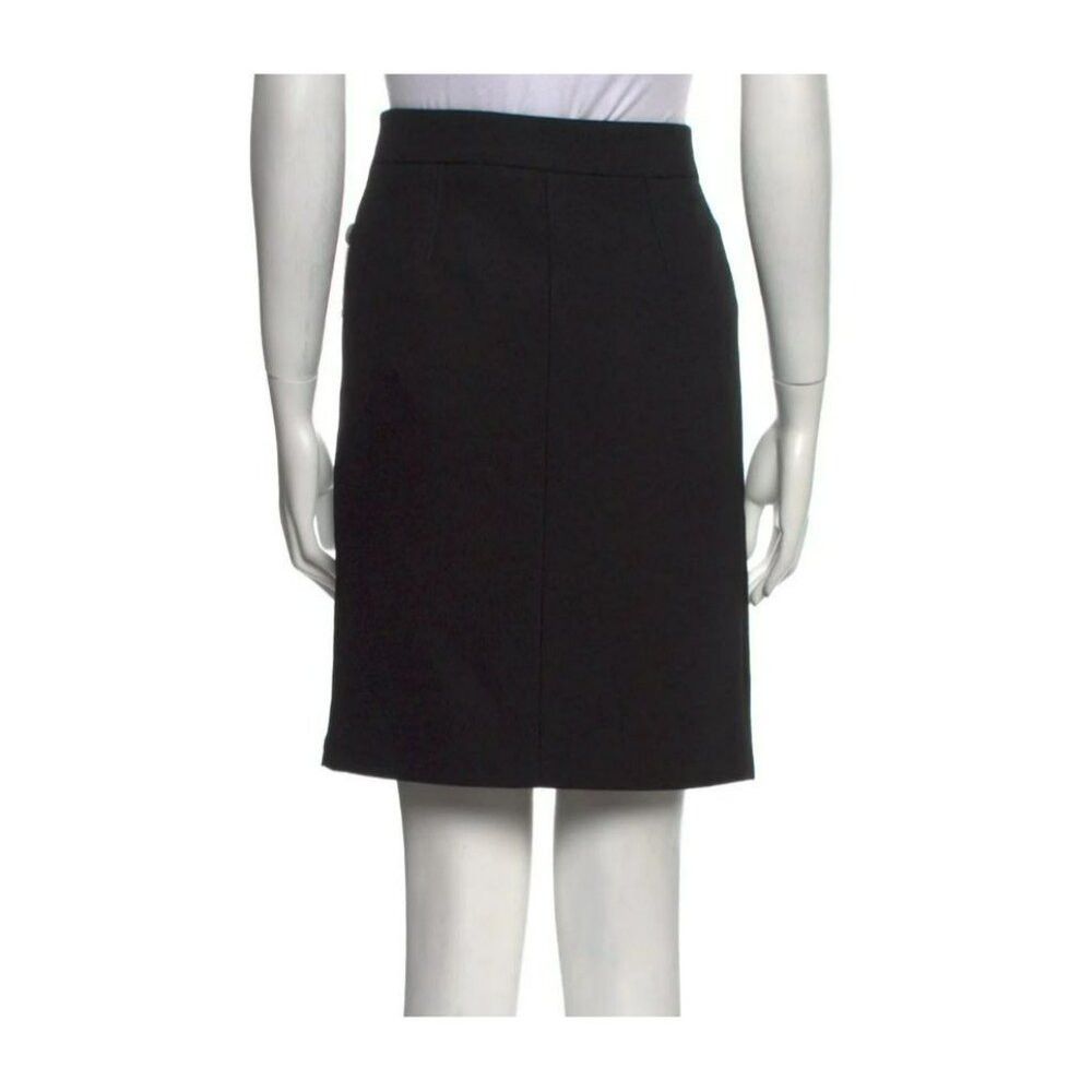 Tom Ford Tom Ford Wool Silk Skirt – IT 42 – Black – Leather Trim – Z Size 28" / US 6 / IT 42 - 4 Thumbnail