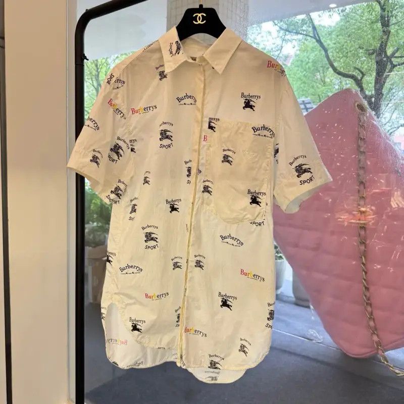 Burberry Burberry White Short Sleeve Women's Shirt Size M / US 6-8 / IT 42-44 - 1 Thumbnail
