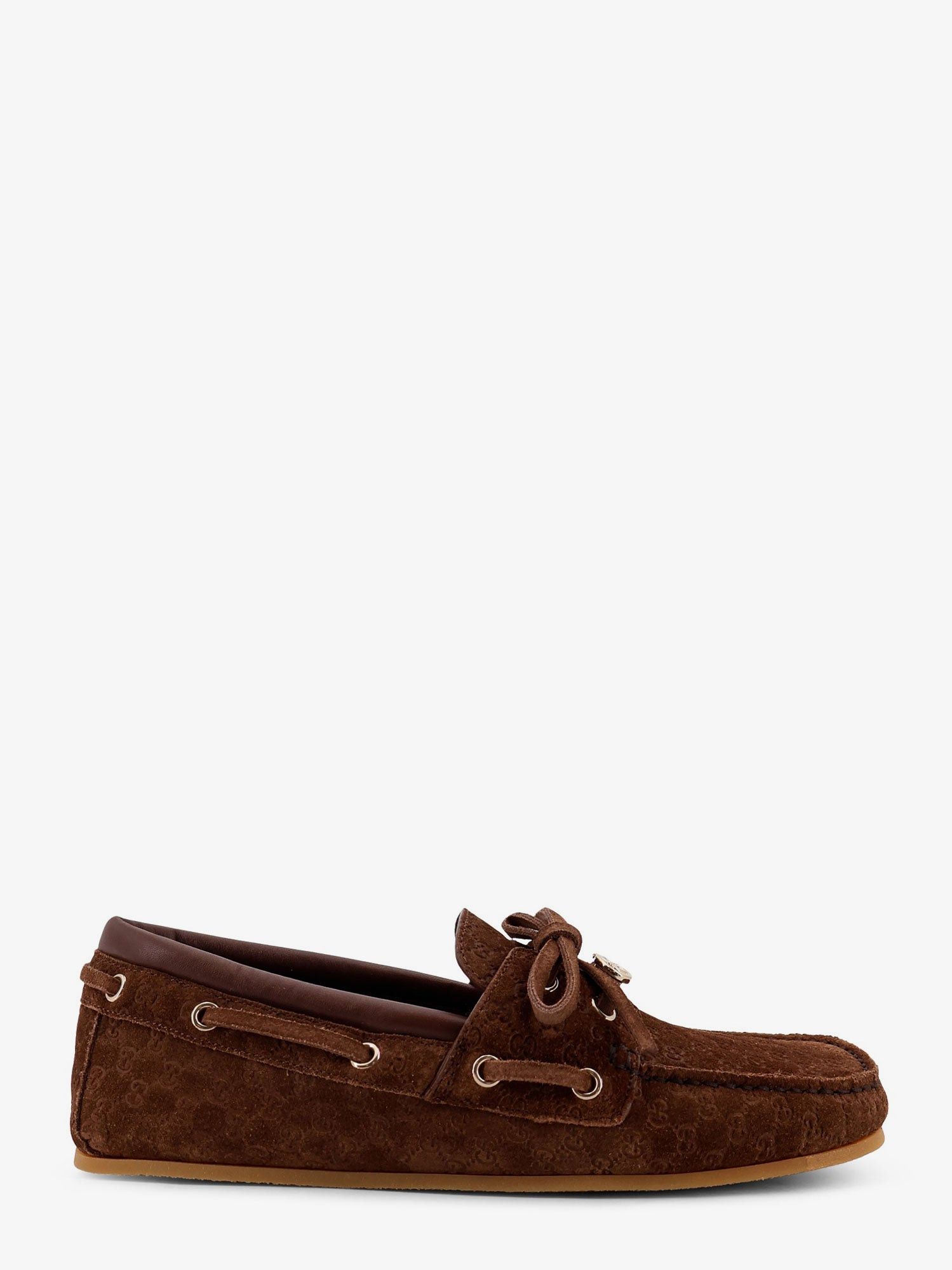 Suede Loafers With All-Over Gg Logo
