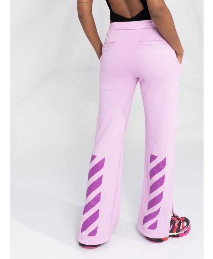 Off-White o1mle0425 Diag Tapered Sweatpant in Purple Size 26" / US 2 / IT 38 - 4 Thumbnail