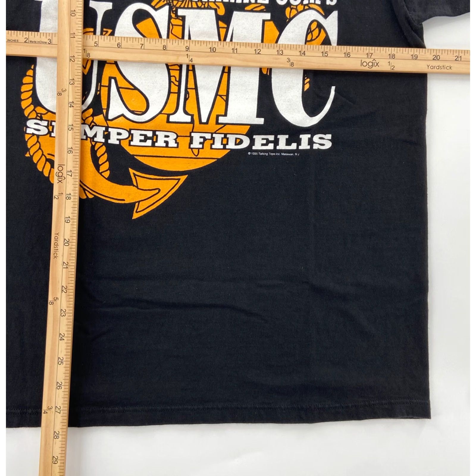Tultex VINTAGE Tultex 90s USMC Marines T-Shirt Adult Medium Black Semper Fidelis Eagle Globe Anchor Graphic Tee Mens Size US M / EU 48-50 / 2 - 6 Thumbnail