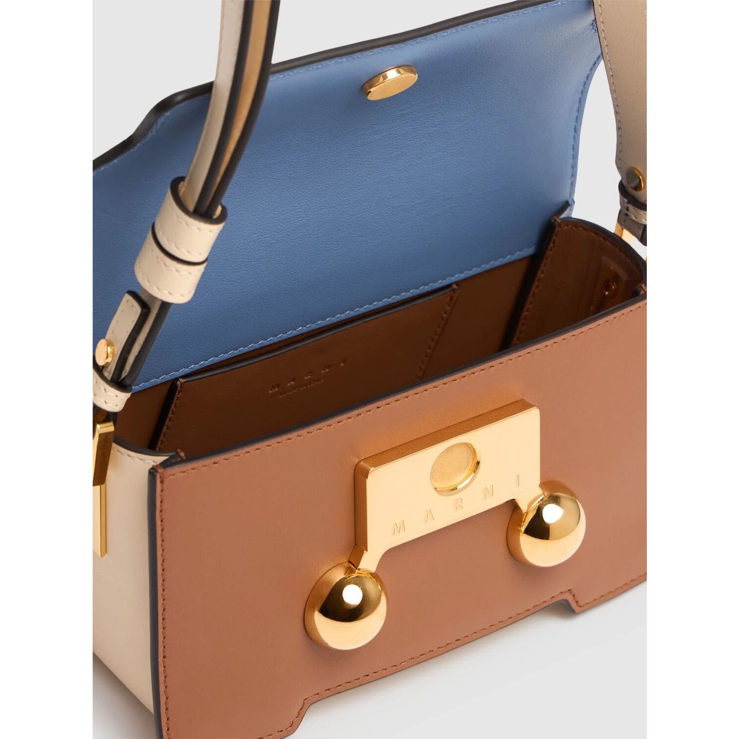 Marni MARNI Trunkaroo Mini $1650 Opal/Cinnamon Leather Shoulder Ba Size ONE SIZE - 4 Thumbnail